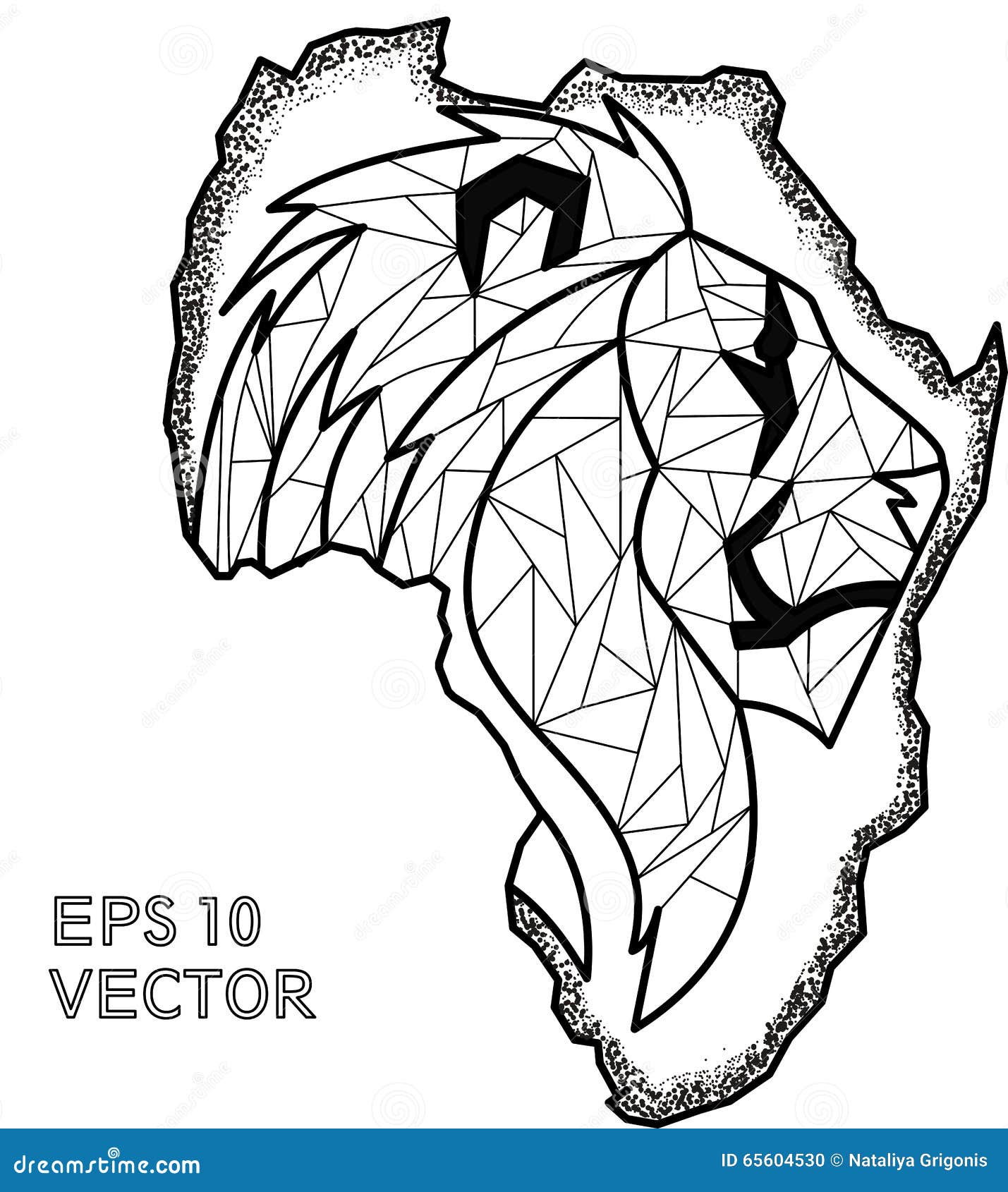 Contour Lion Africa Pointilism Eps Stock Illustration Image 65604530