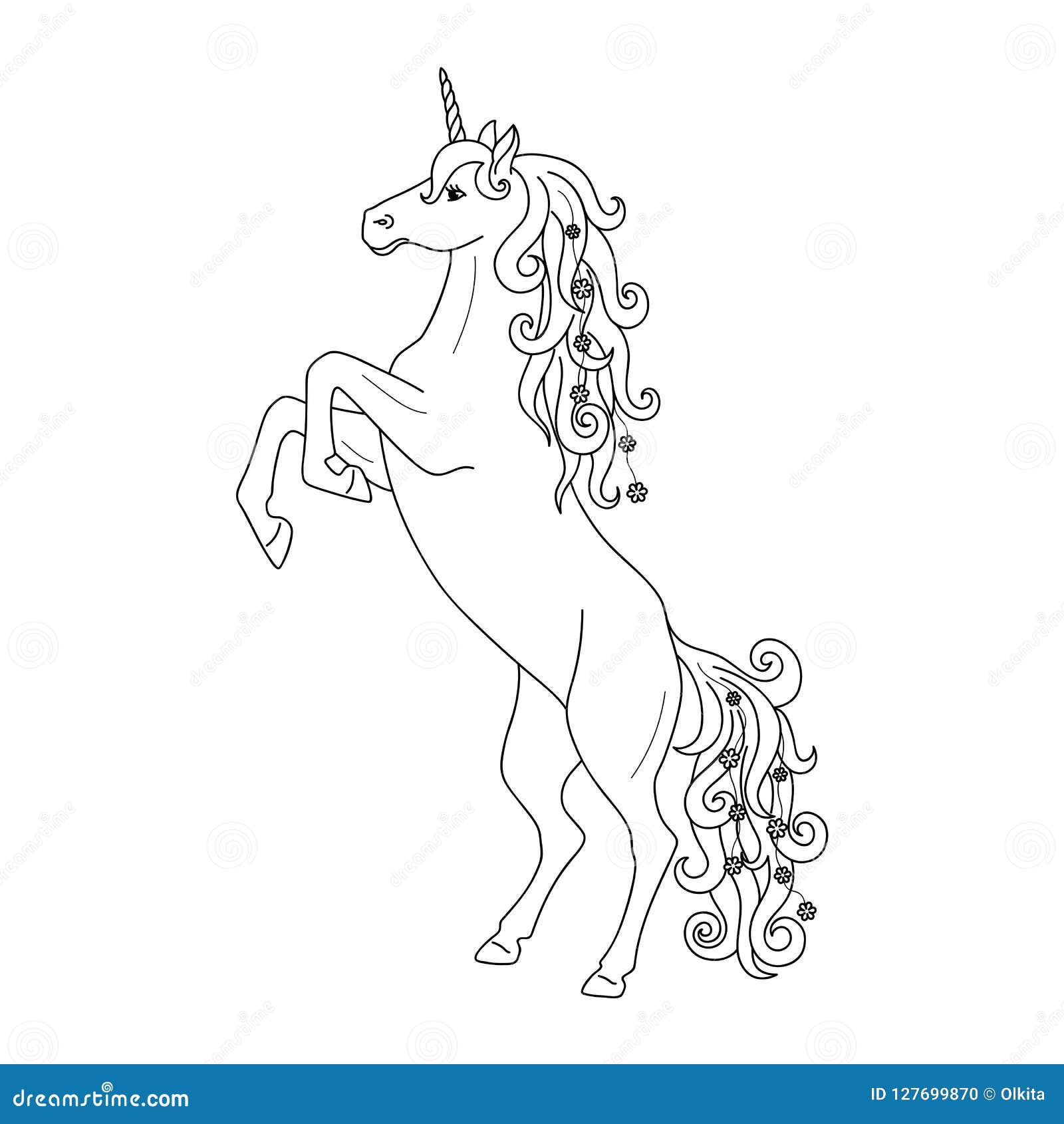 contour noir d isolement elevant la licorne sur le fond blanc vue de cote lignes courbe page livre coloriage illustration vecteur du 127699870 les regrettes paroles