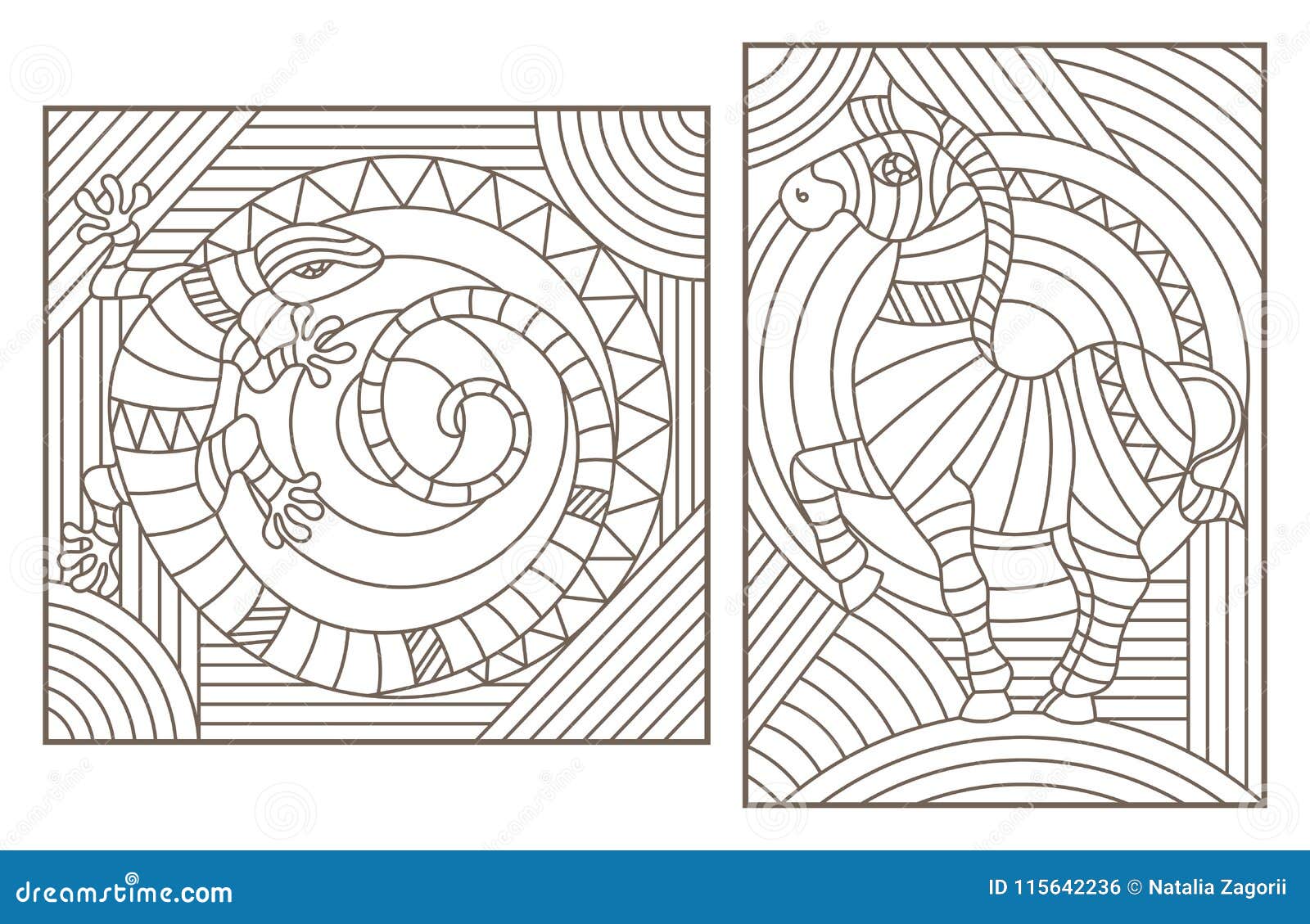 contour set with illustrations