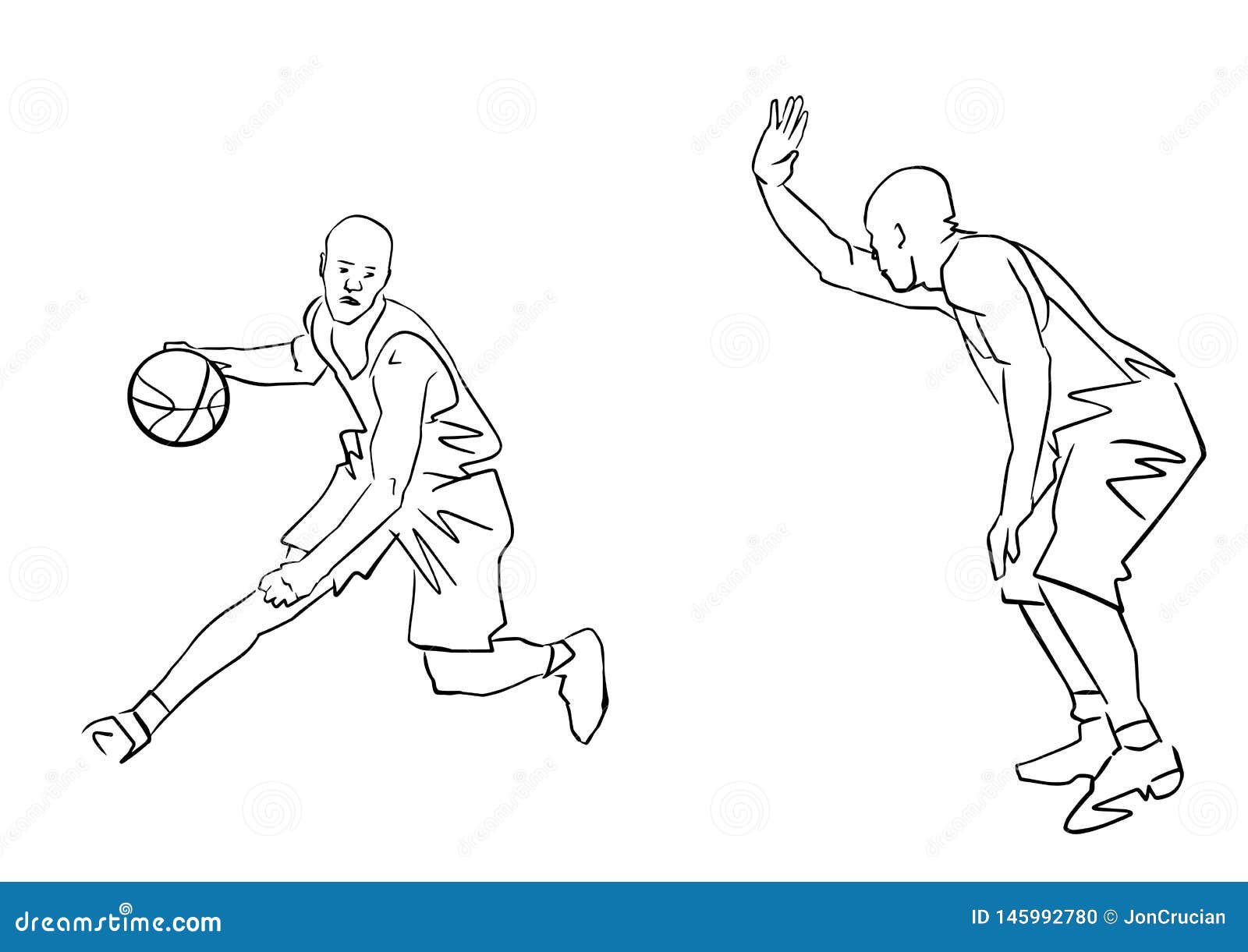 Animal Basketball Player Sketch Drawings Statistic Pose for Kindergarten