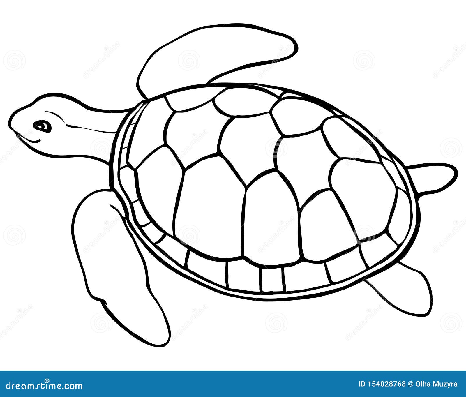 Contour Turtle   Coloring Page for Kids Stock Vector ...