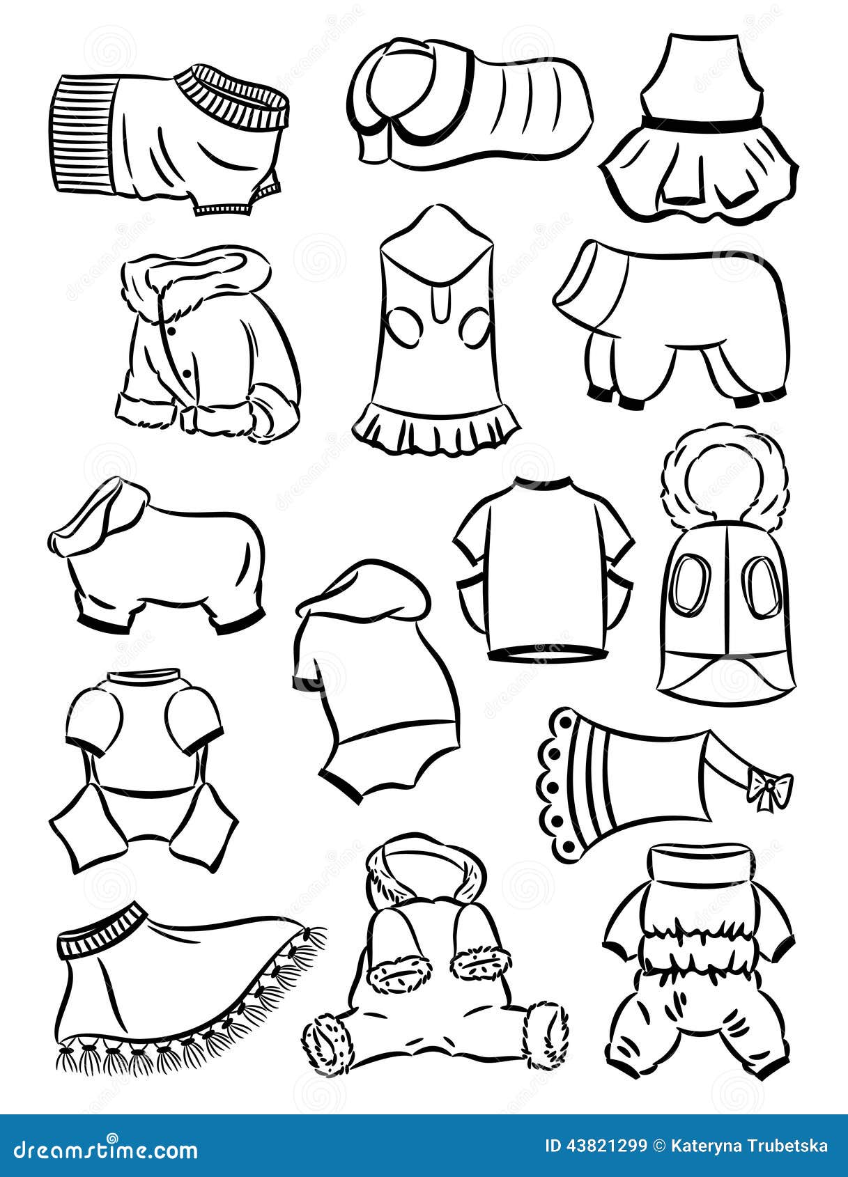 Contours of Clothes for Dogs Stock Vector Illustration of cape