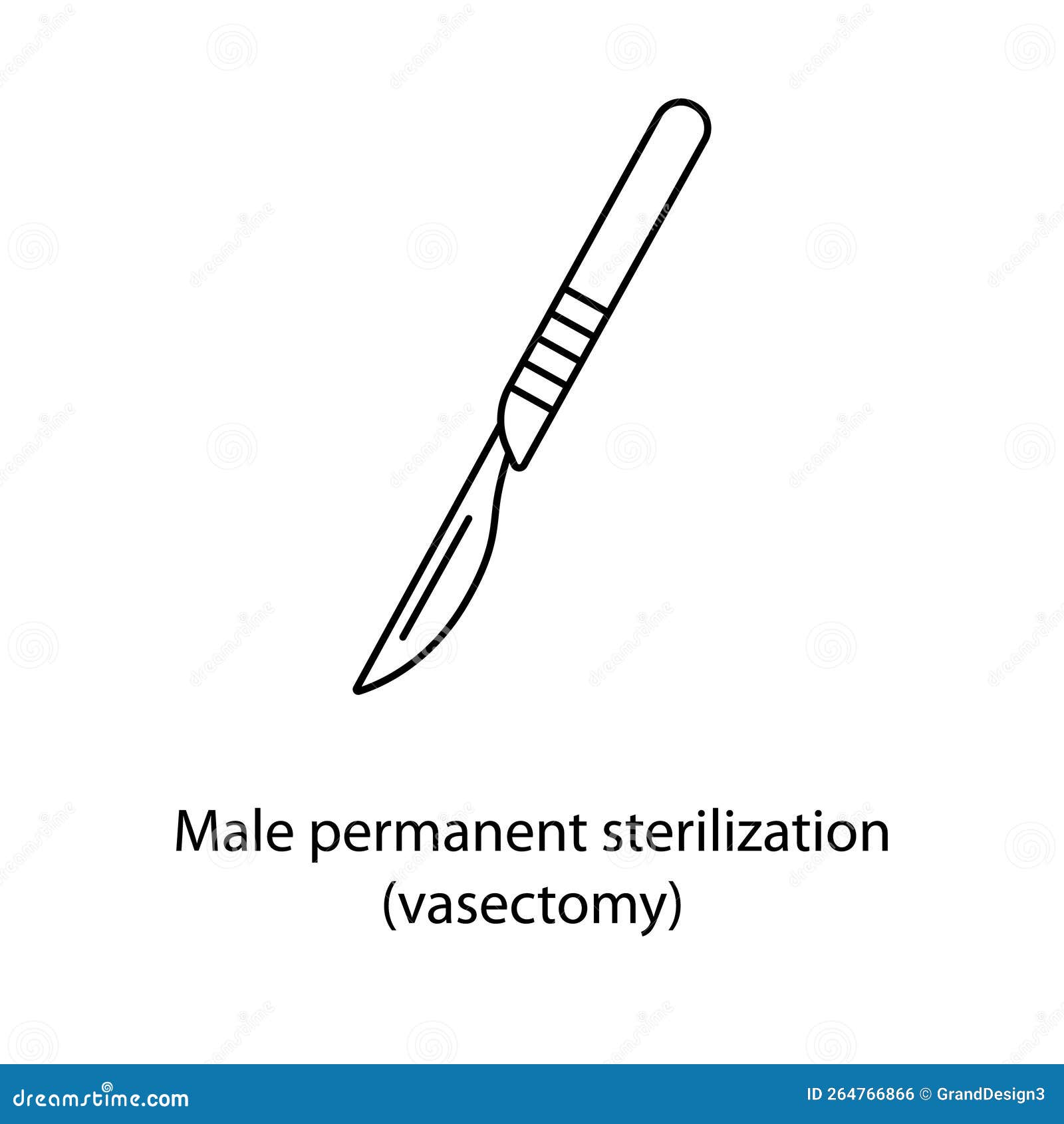 Contraception Method Male Permanent Sterilization Vasectomy, Line Icon