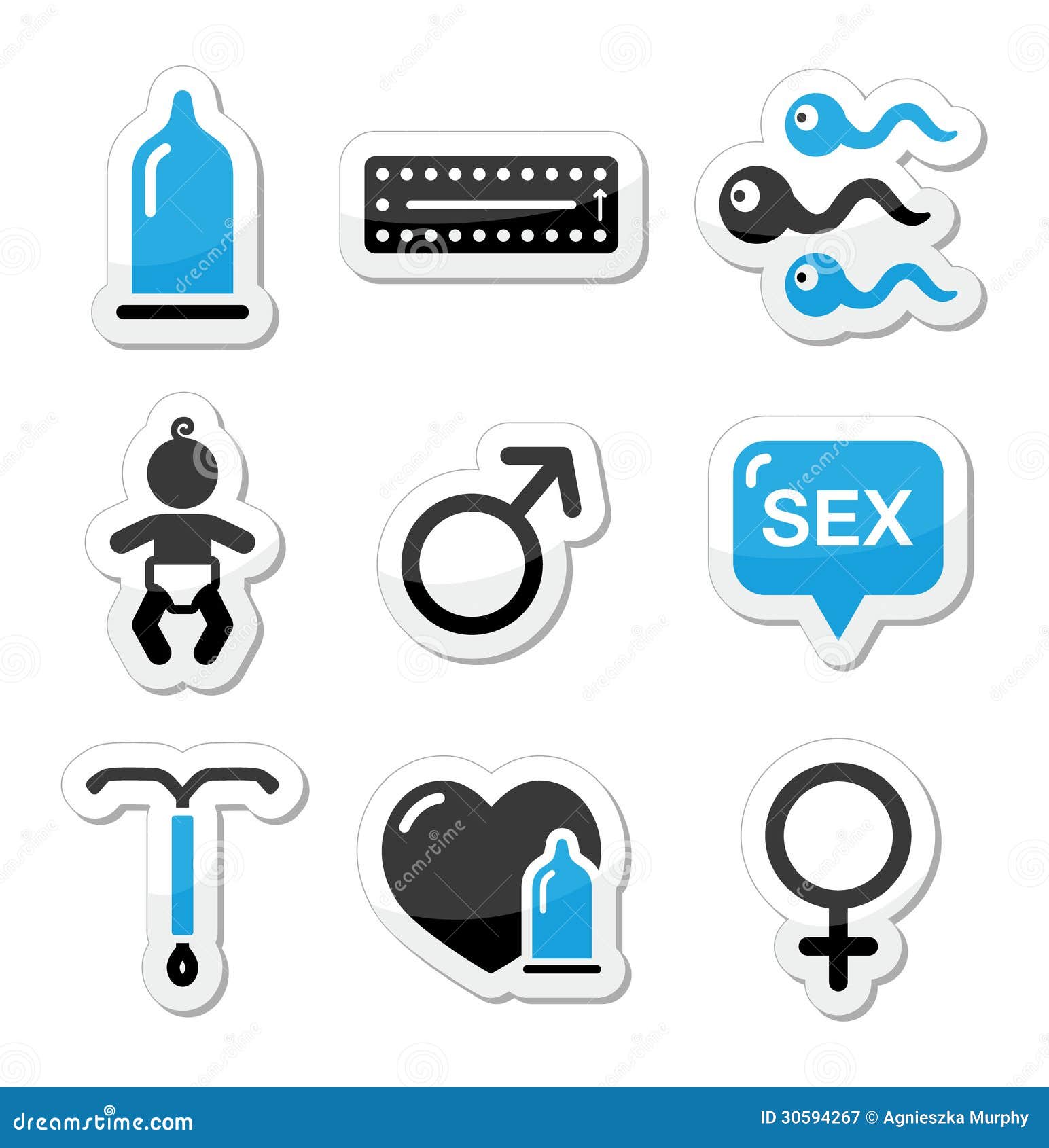 Contraception Methods Sex Icons Sex Royalty Free Stock