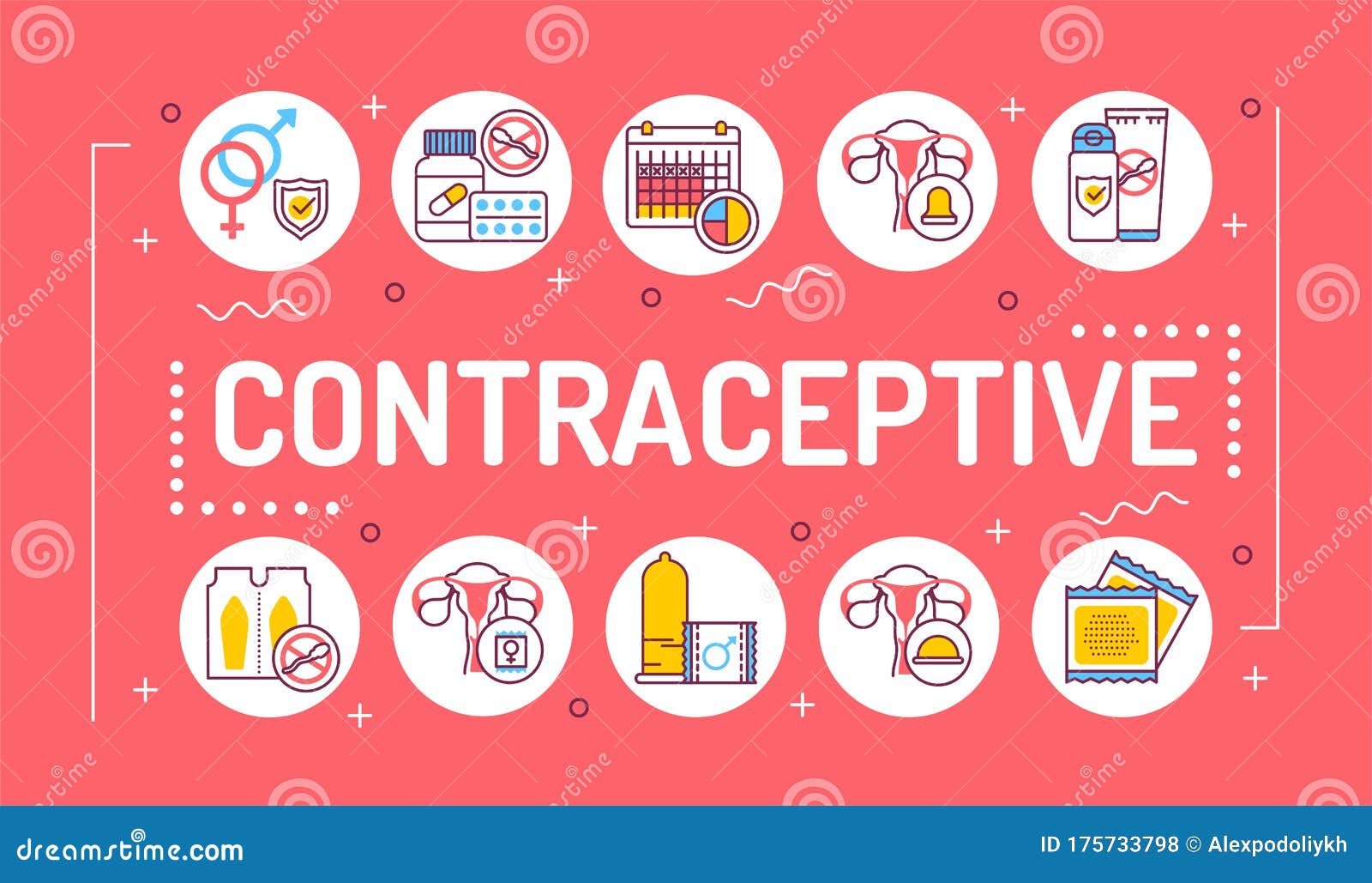 Contraceptive Word Lettering Typography Safety Sex Birth Control