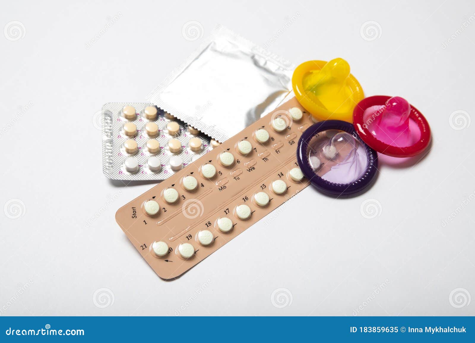 Contraceptives On A White Background Safe Sex Stock Image Image Of