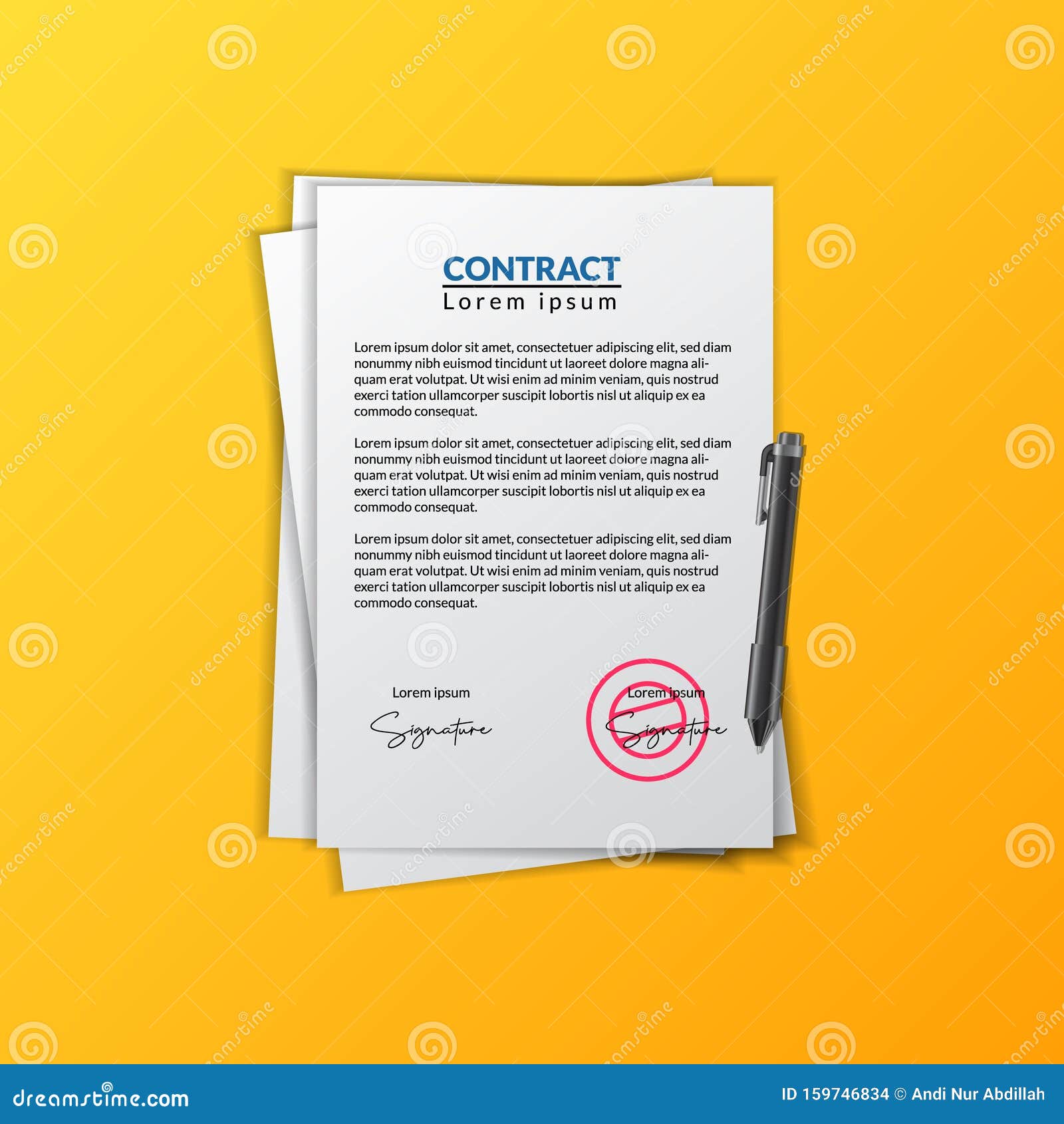 Contract Document Paper with Signature and Stamp for Approval Throughout free newspaper advertising contract template