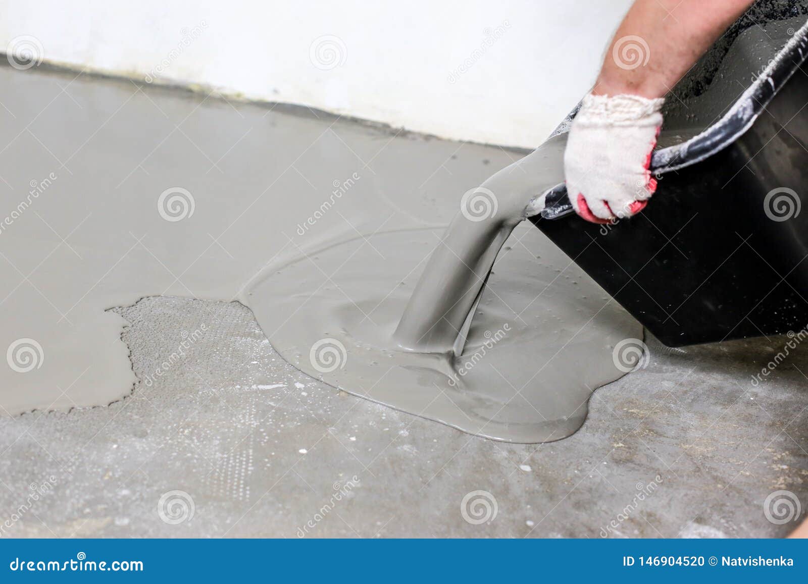 Fill Screed Floor Repair And Furnish Stock Photo Image Of