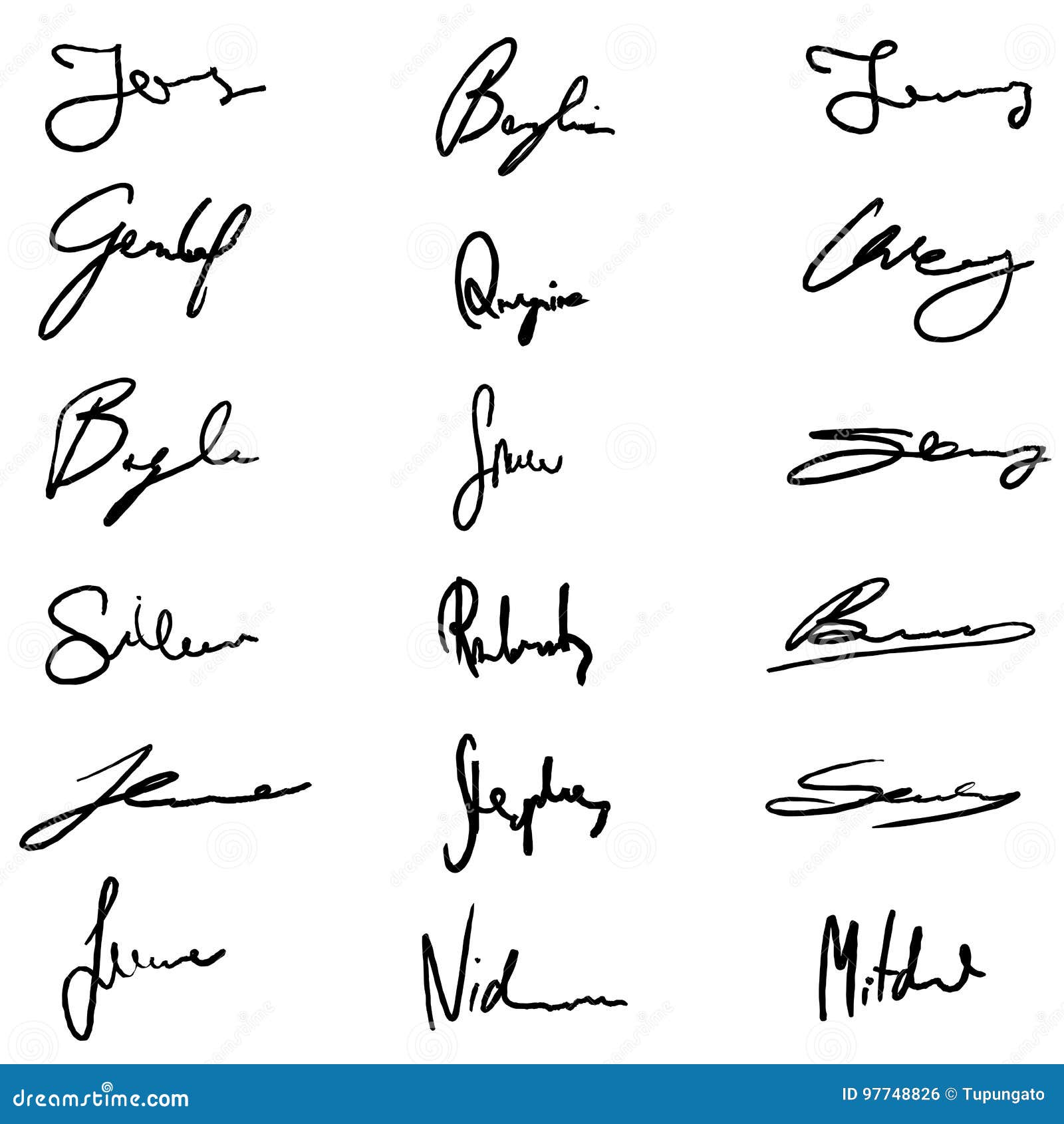Contract Signatures Collection Stock Illustration - Illustration of ...