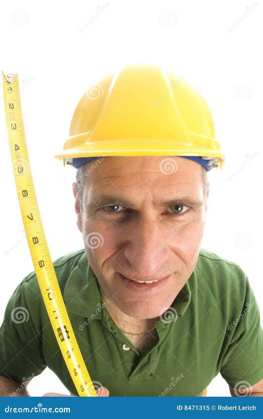 Contractor Repairman with Tool Belt and Hammer Stock Image Image of