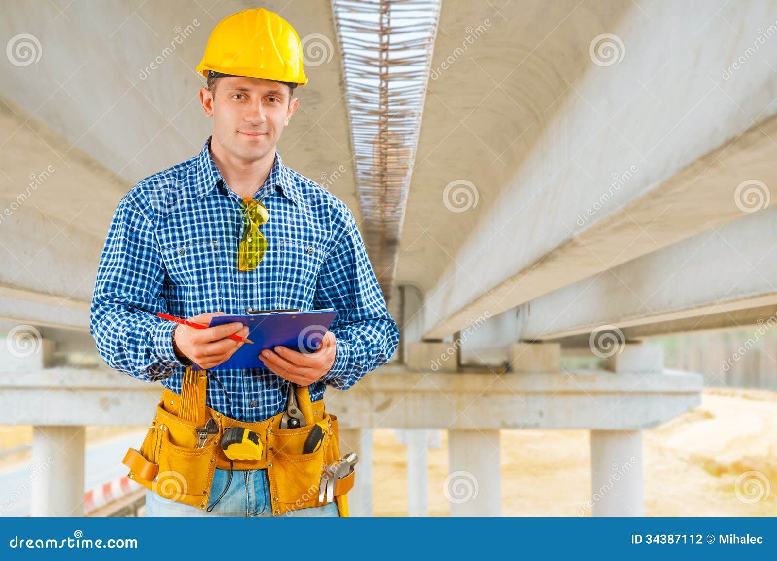 A Contractor Under the Bridge Under Construction Stock Photo Image of