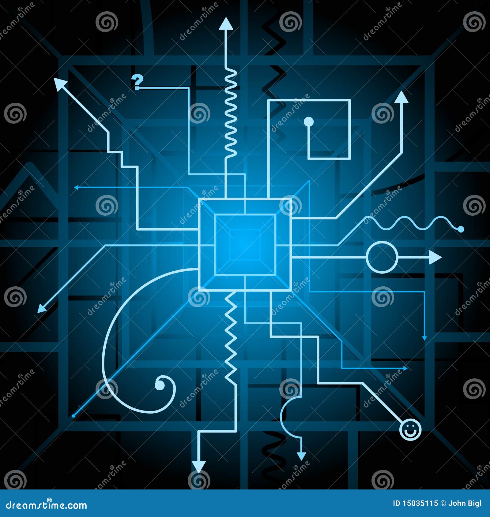 Contraption schematic stock vector. Illustration of spiral - 15035115