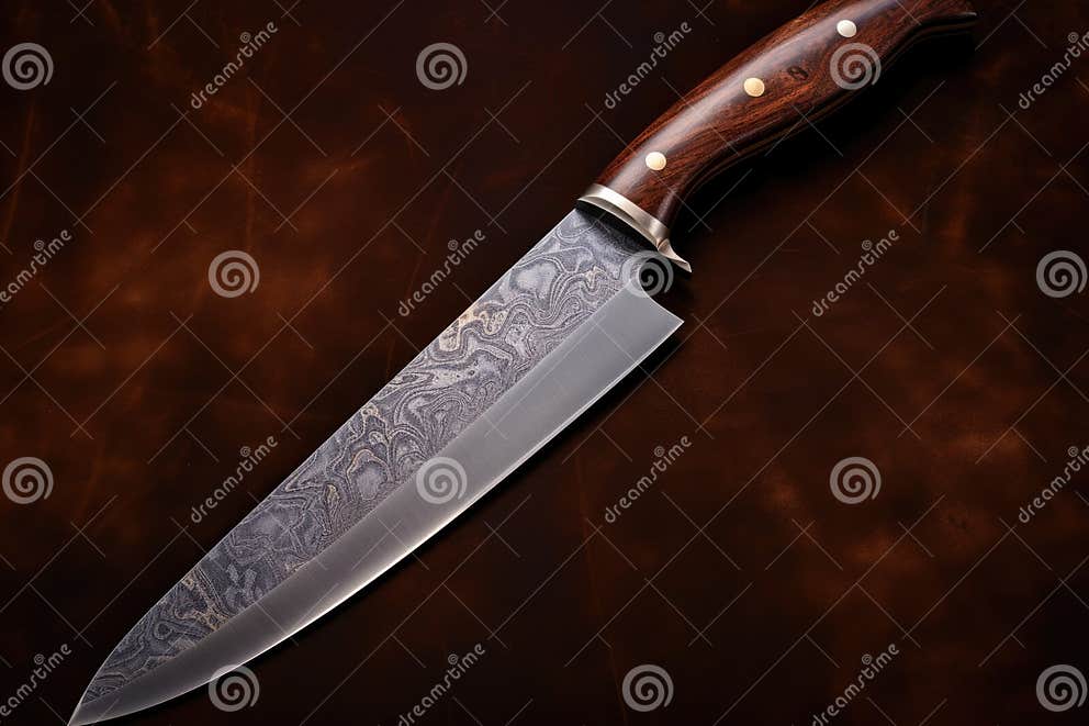Contrast of Dull and Sharp Knife Edges after Sharpening Stock Photo