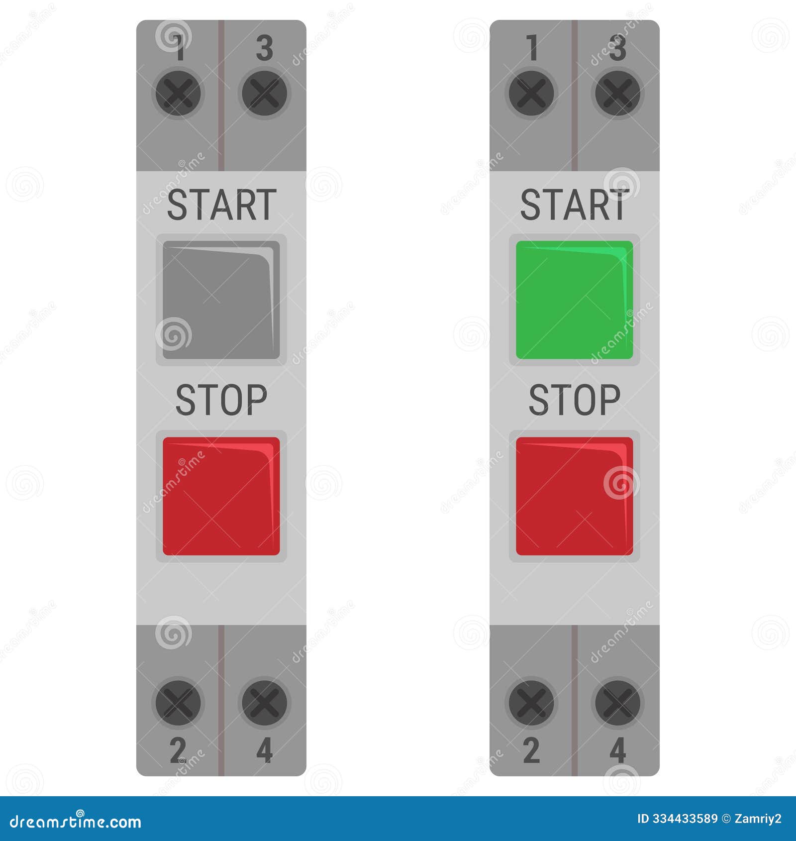 module with control buttons for din rail mounting