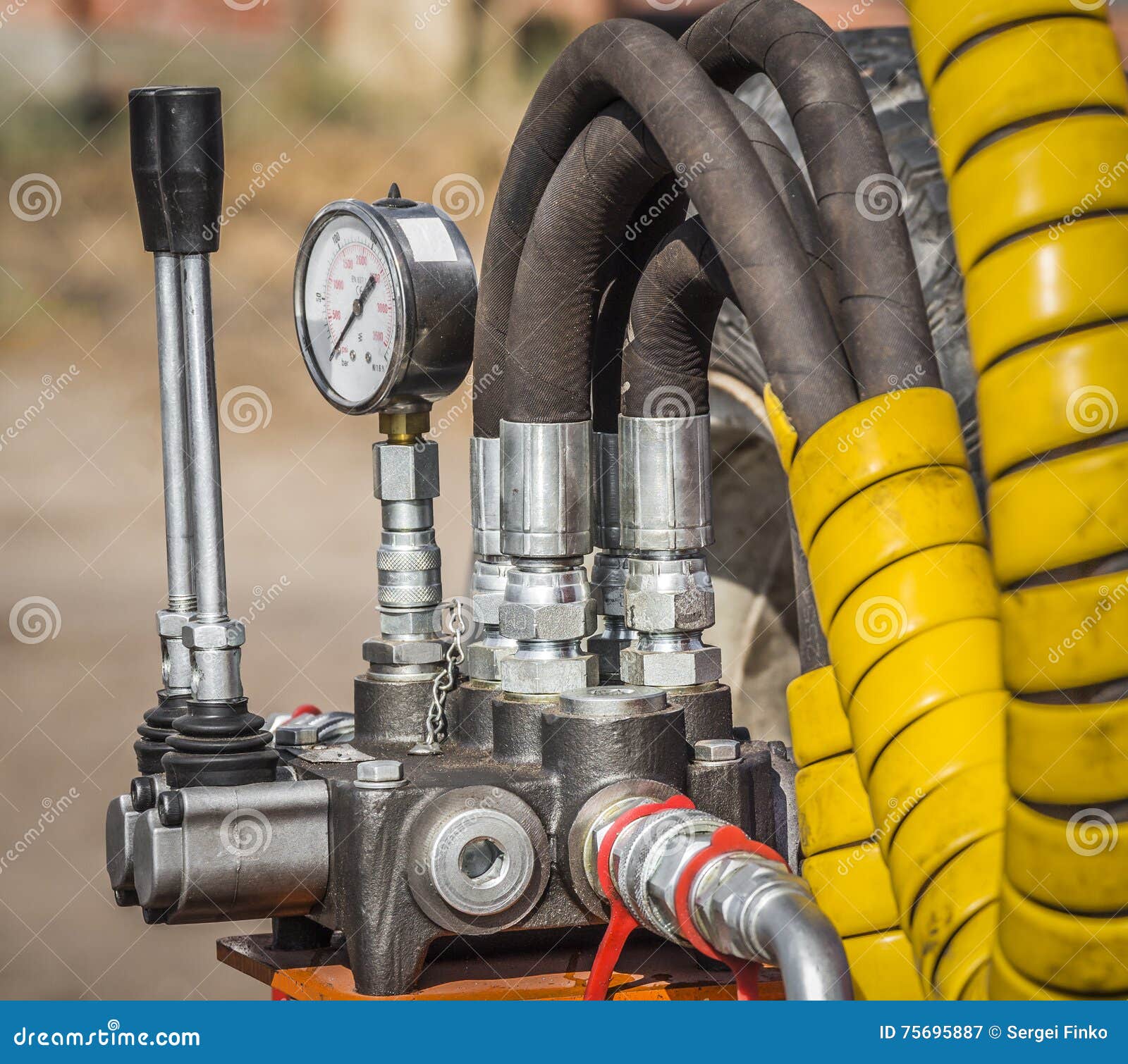 Control Levers of the Hydraulic Machine Stock Image Image of modern