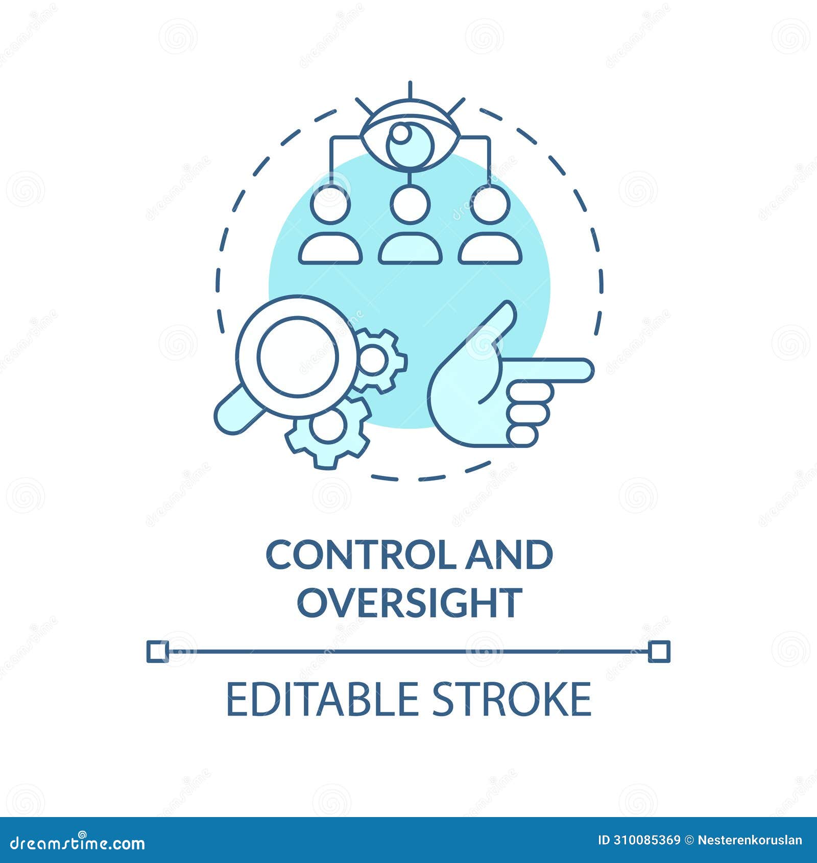 control and oversight soft blue concept icon
