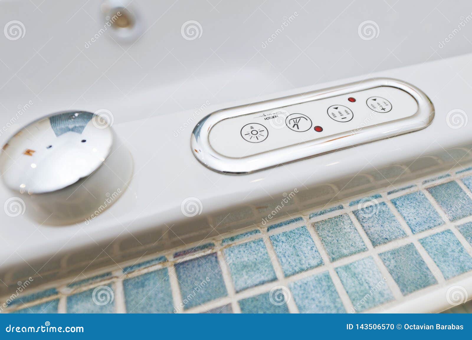 Control Panel on Bathtub with Buttons Stock Photo Image of connection
