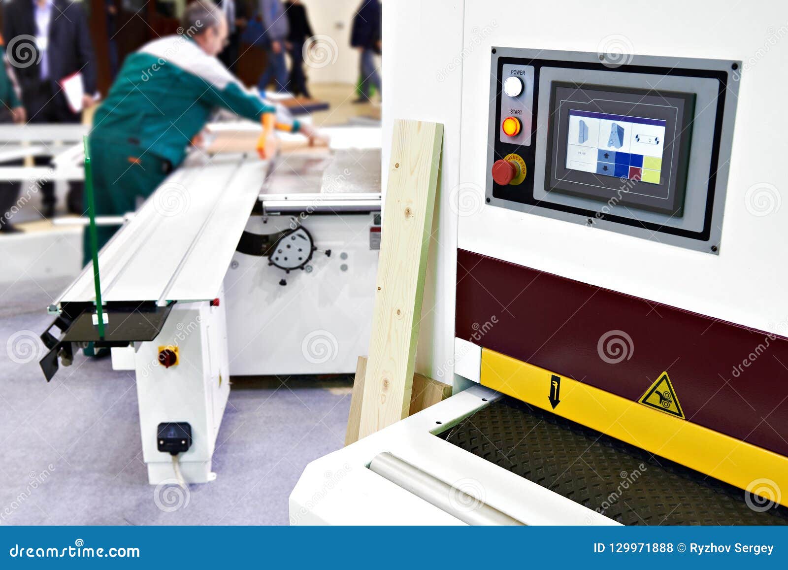 Control Panel of Machine on Wood Factory Stock Photo Image of banding