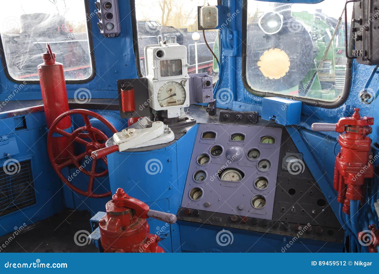 Control Panel of the Old Stock Photo Image of railway