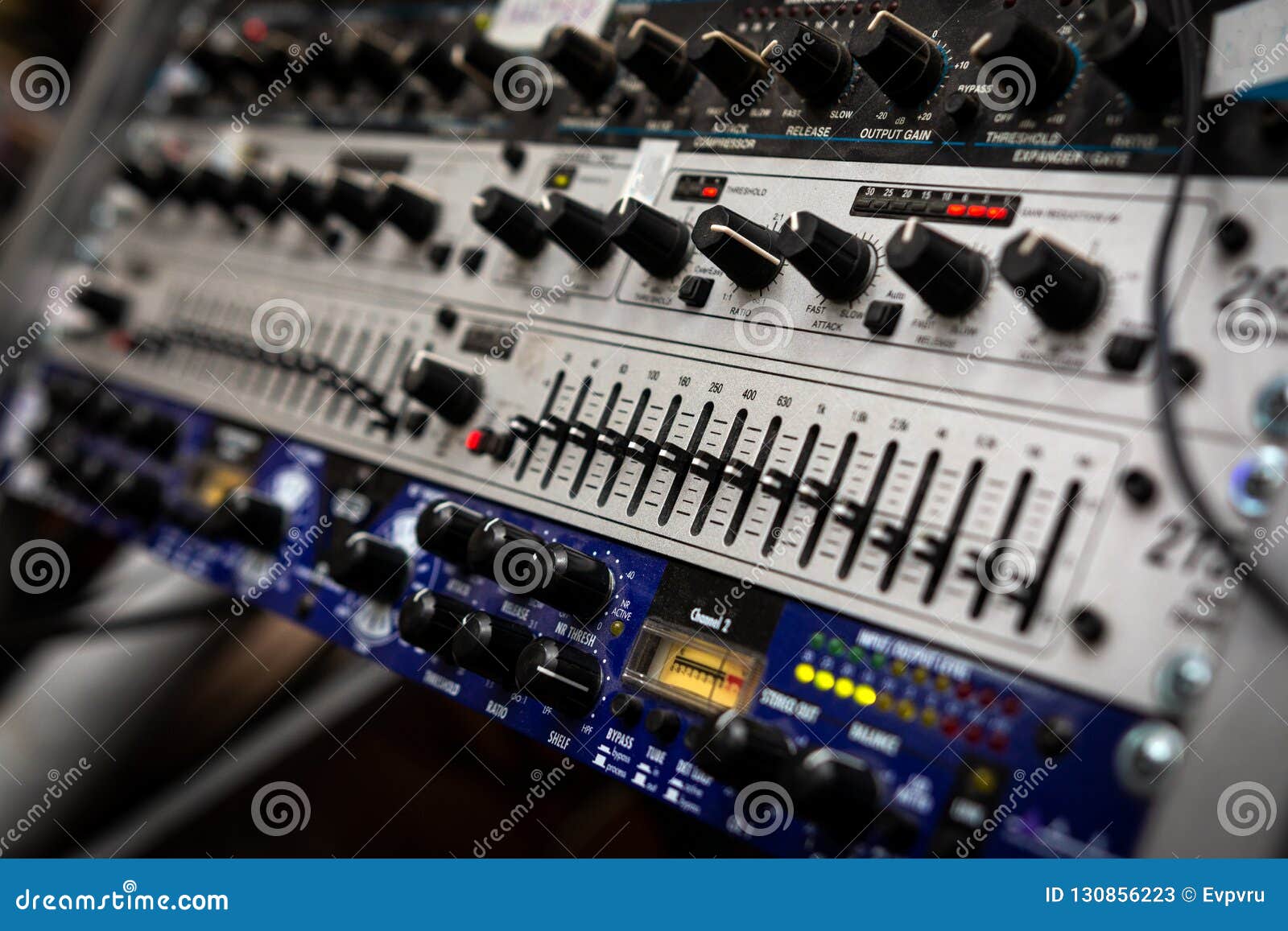 Control Panel of Professional Music Equipment Stock Image Image of