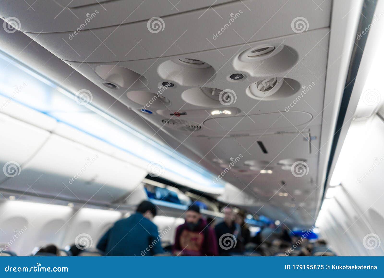 Control Panel for Ventilation and Lighting in a Passenger Seat in an