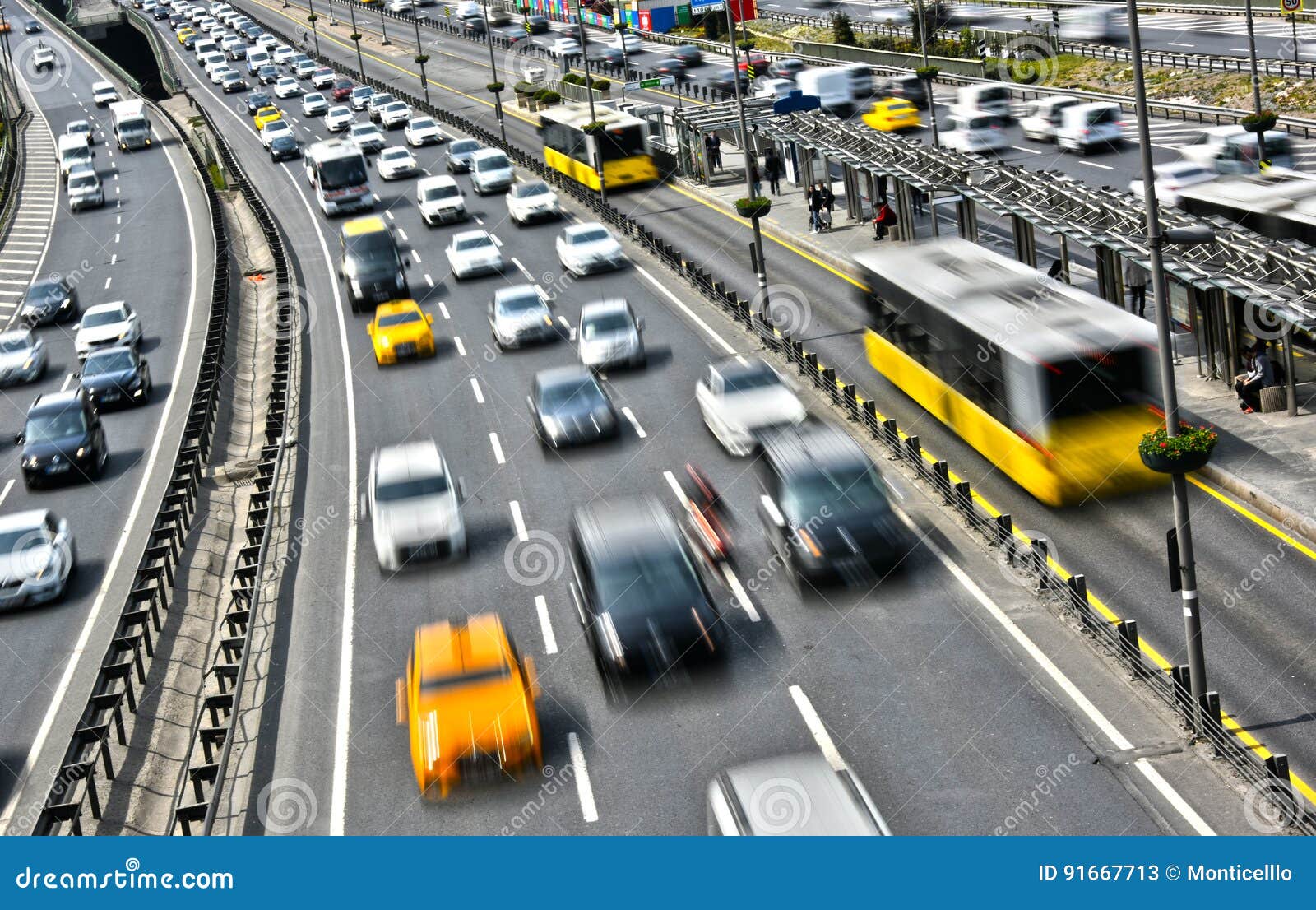 Controlled-access Highway In Istanbul During Rush Hour ...