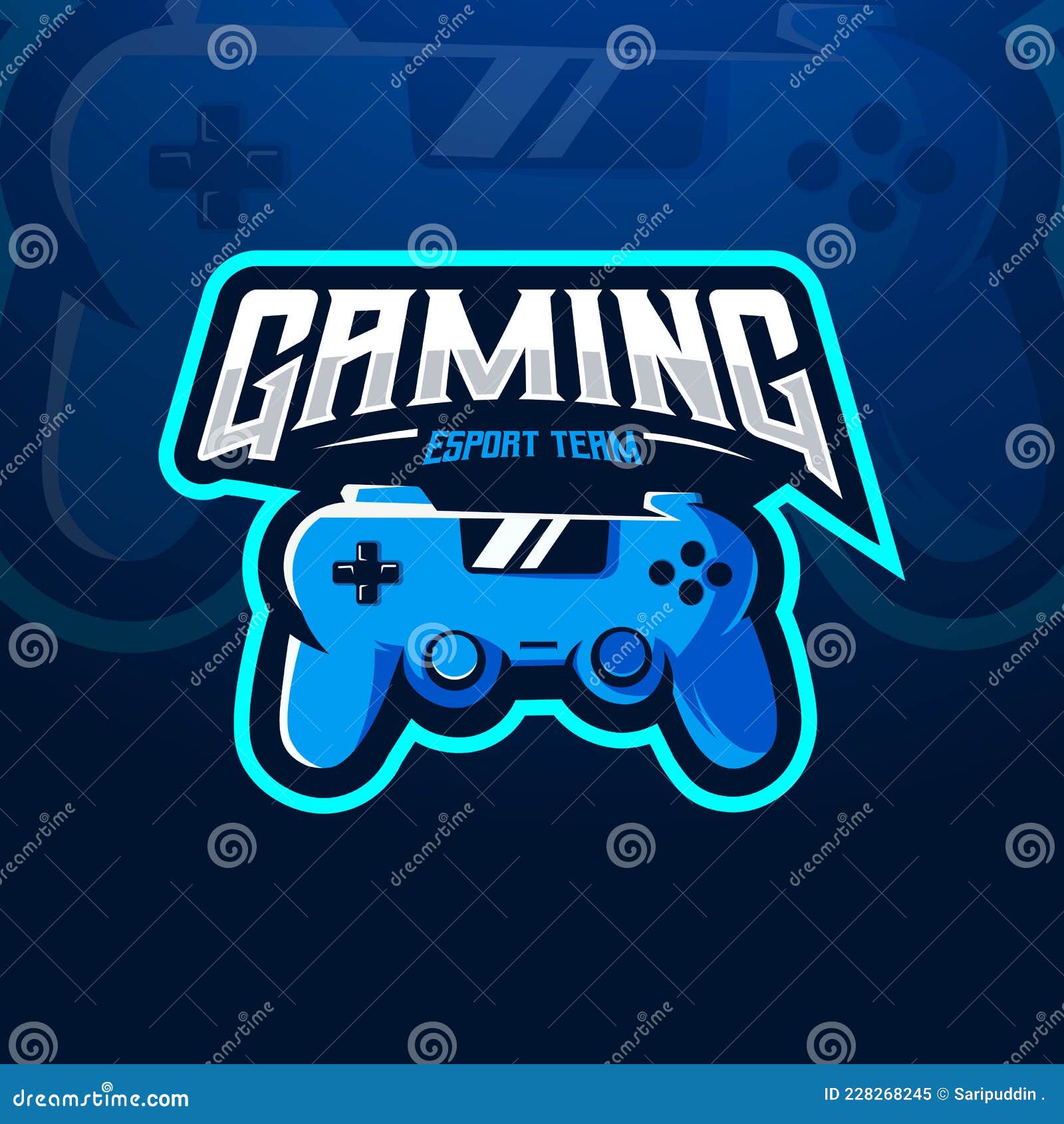 Blue Ninja Gaming With Joystick Logo Icon PNG Transparent