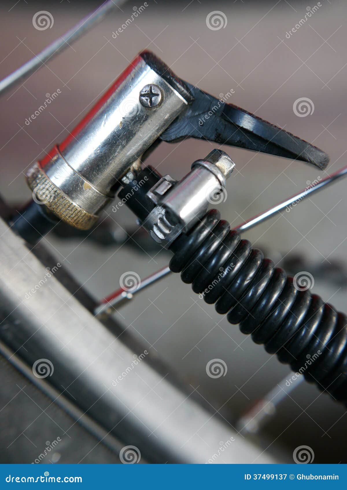 Controlling Inflation Pressure Bicycle Tire Stock Image Image of