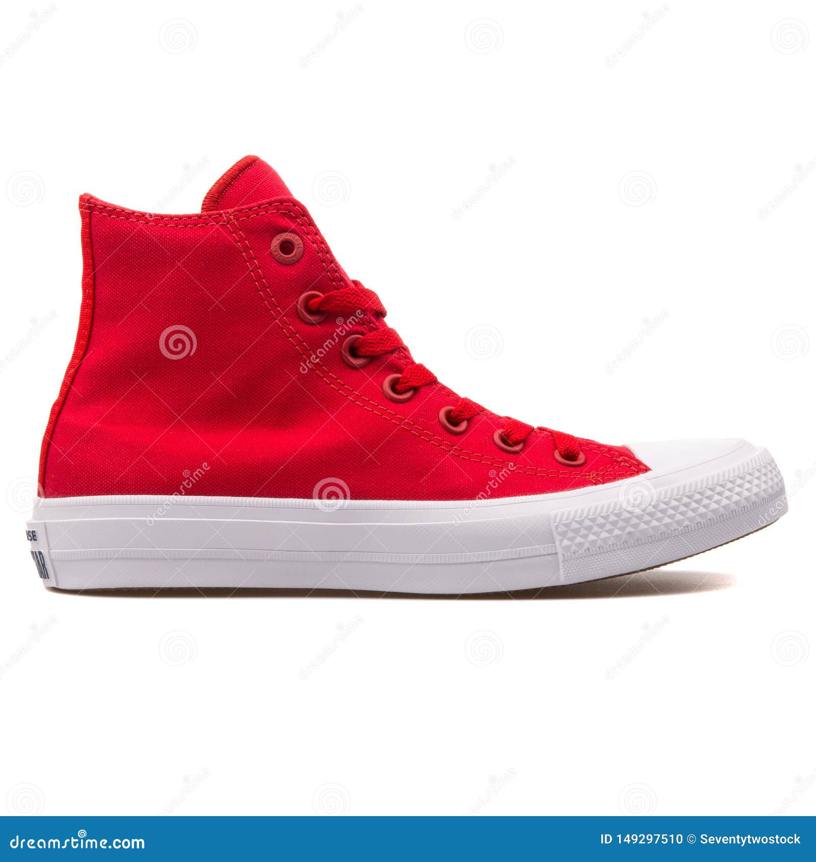 Converse Chuck Taylor 2 High Red and White Sneaker Editorial Image ...