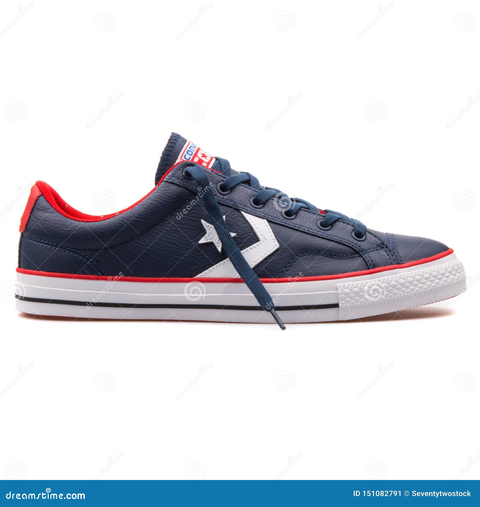 Converse Star Player OX Navy Blue, White and Red Sneaker Editorial Photo -  Image of life, lifestyle: 151082791