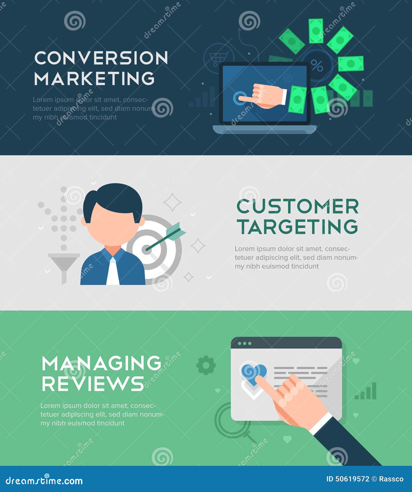 Conversion Marketing Banners Stock Vector Illustration of media