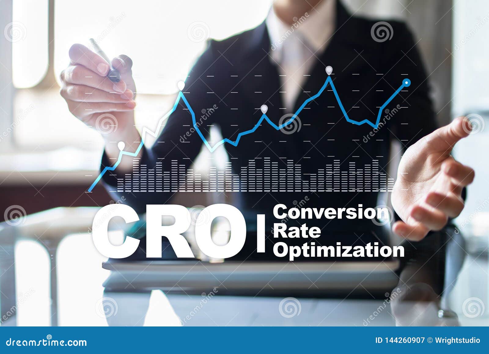 conversion rate optimization, cro concept and lead generation.