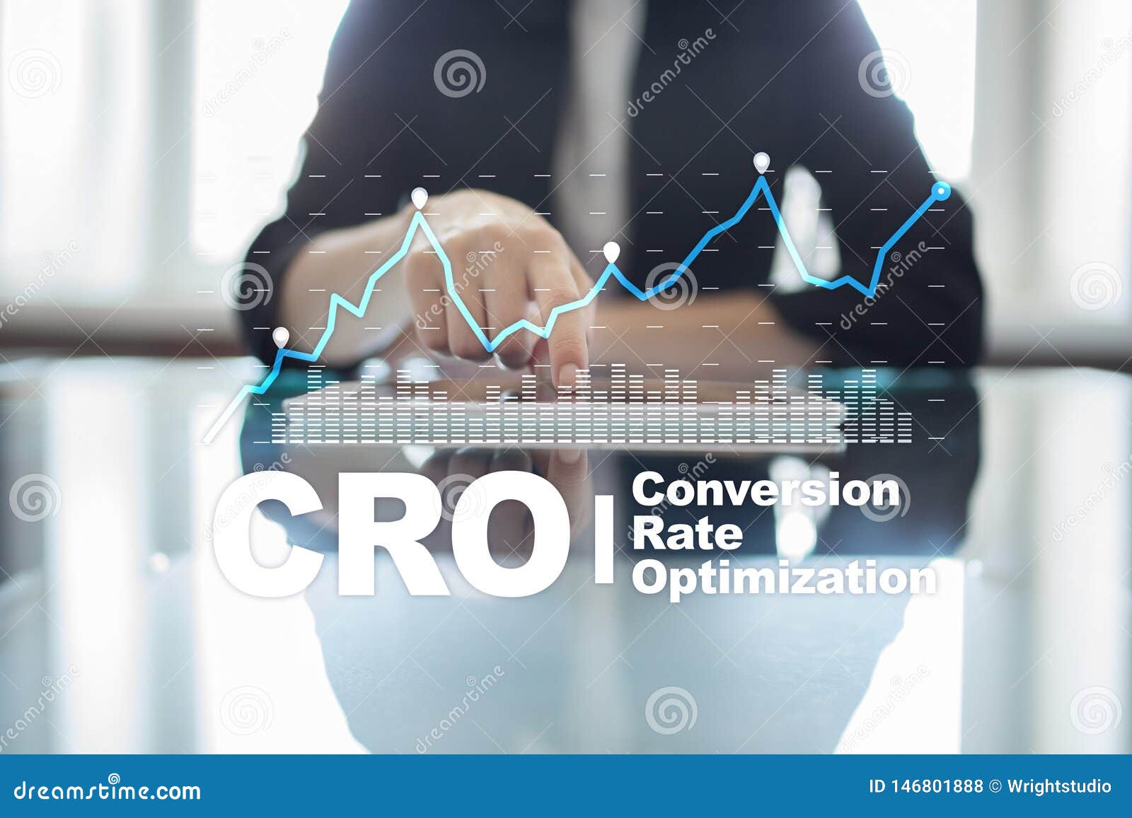 conversion rate optimization, cro concept and lead generation.