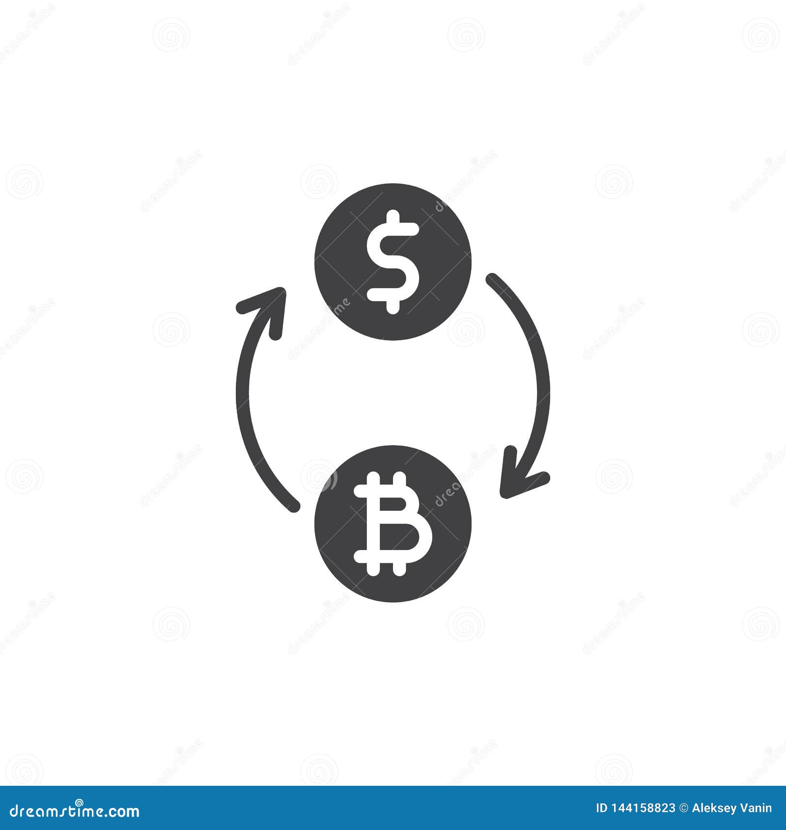 Convert Bitcoin To Dollar Vector Icon Stock Vector - Illustration of crypto,  arrow: 144158823