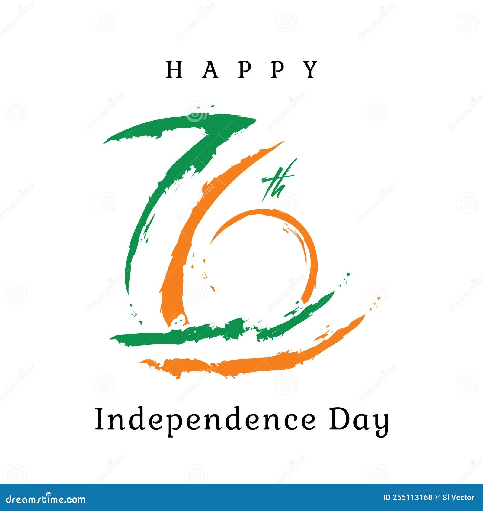 Seventy Six 76 Years of Indian Independence Day Vector Design Stock