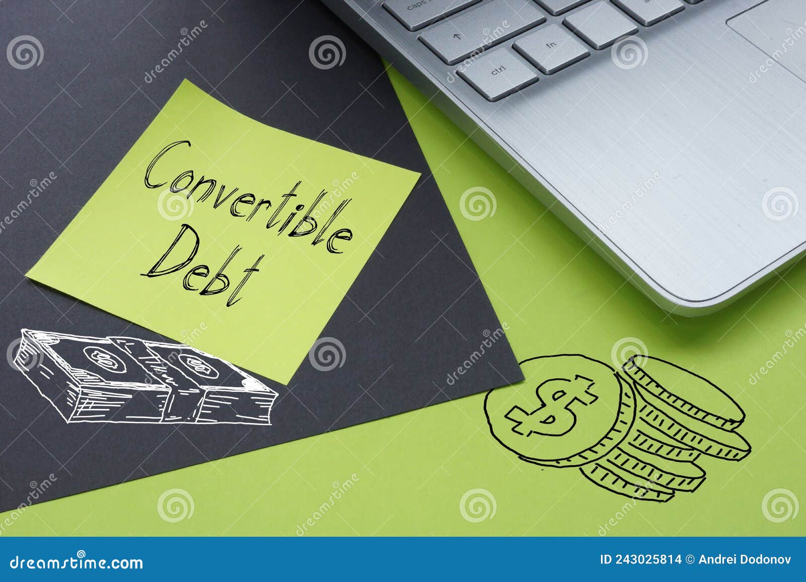 Convertible Debt is Shown on the Photo Using the Text Stock Photo