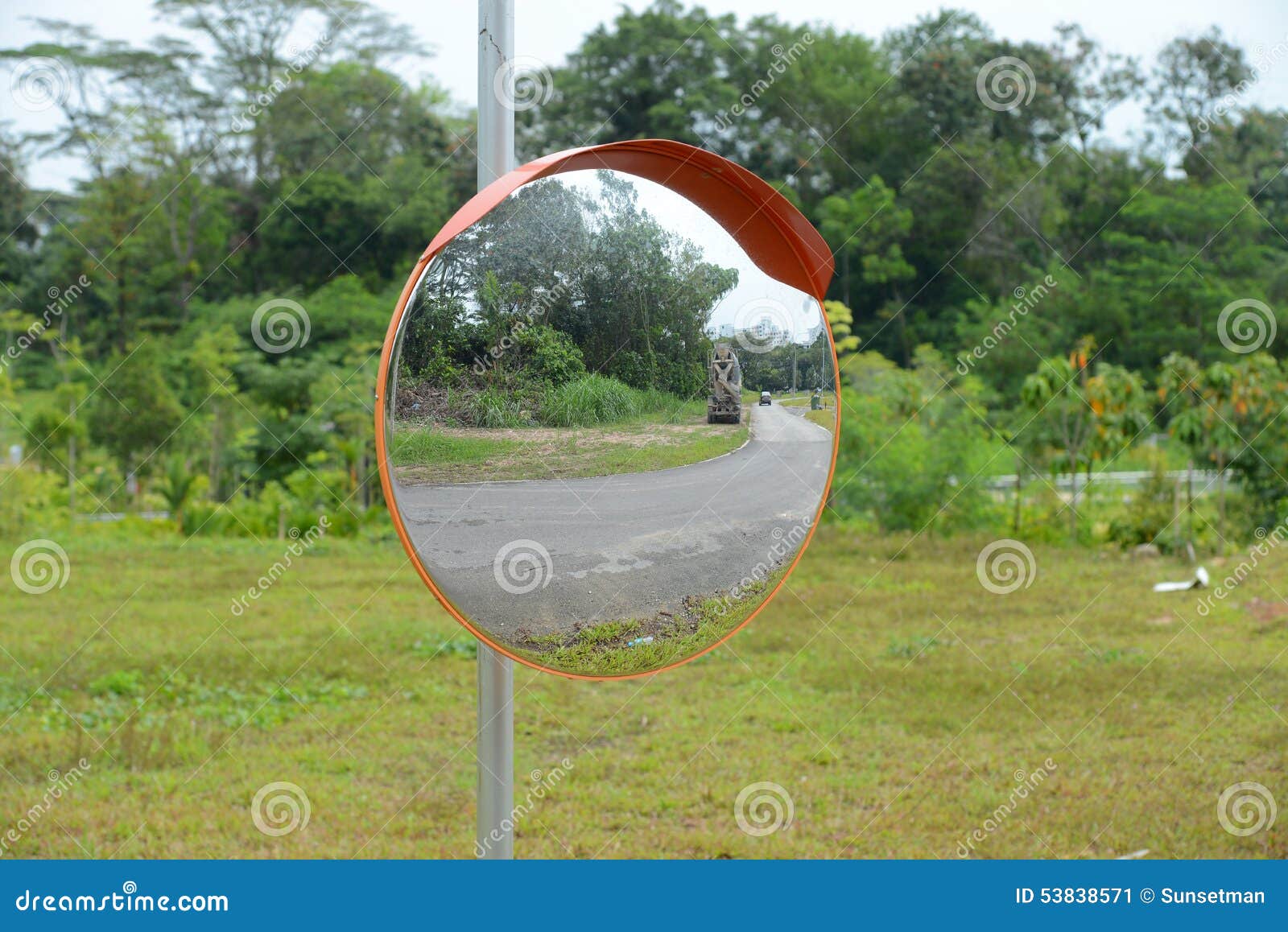 convex road safety mirror