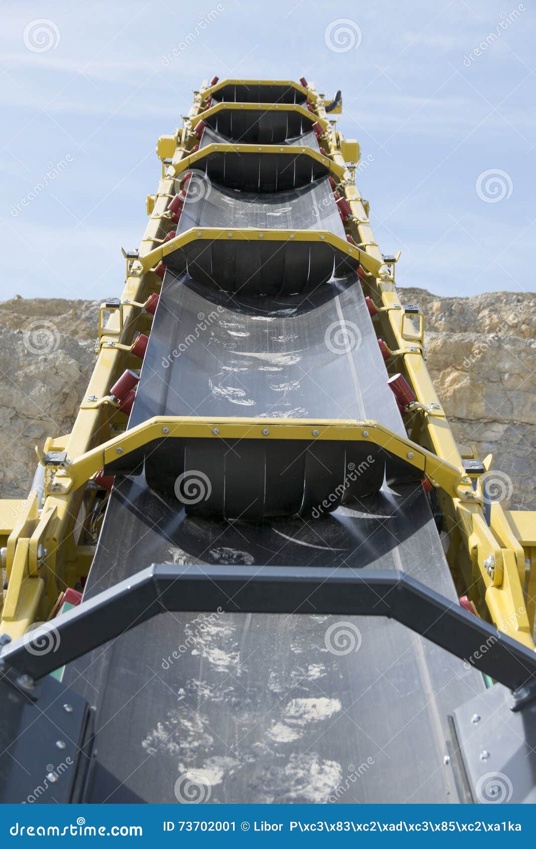 Conveyor belt stock image. Image of blue, rock, excavation 73702001
