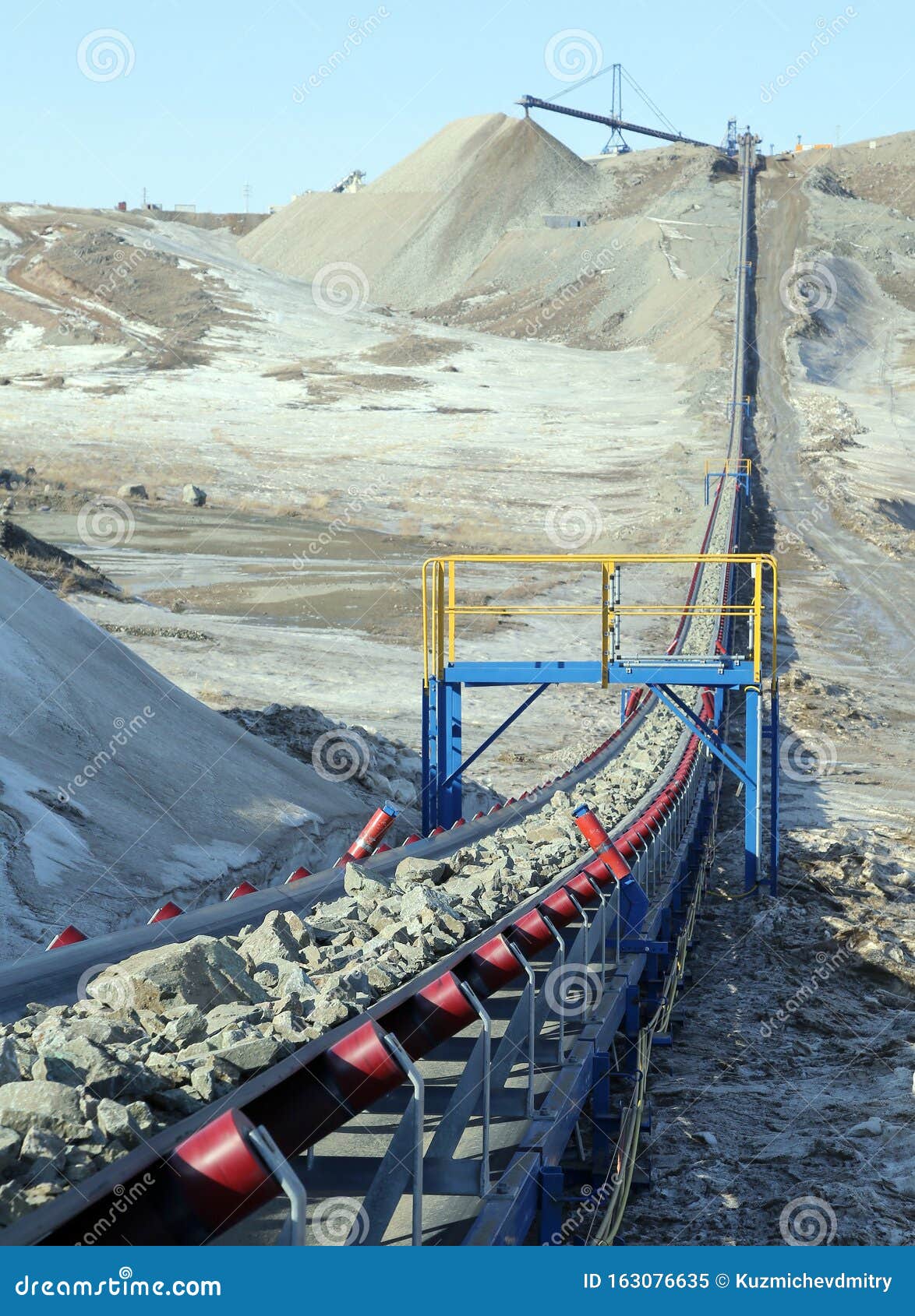 Conveyor Belt Moves Ore from the Quarry Stock Image Image of
