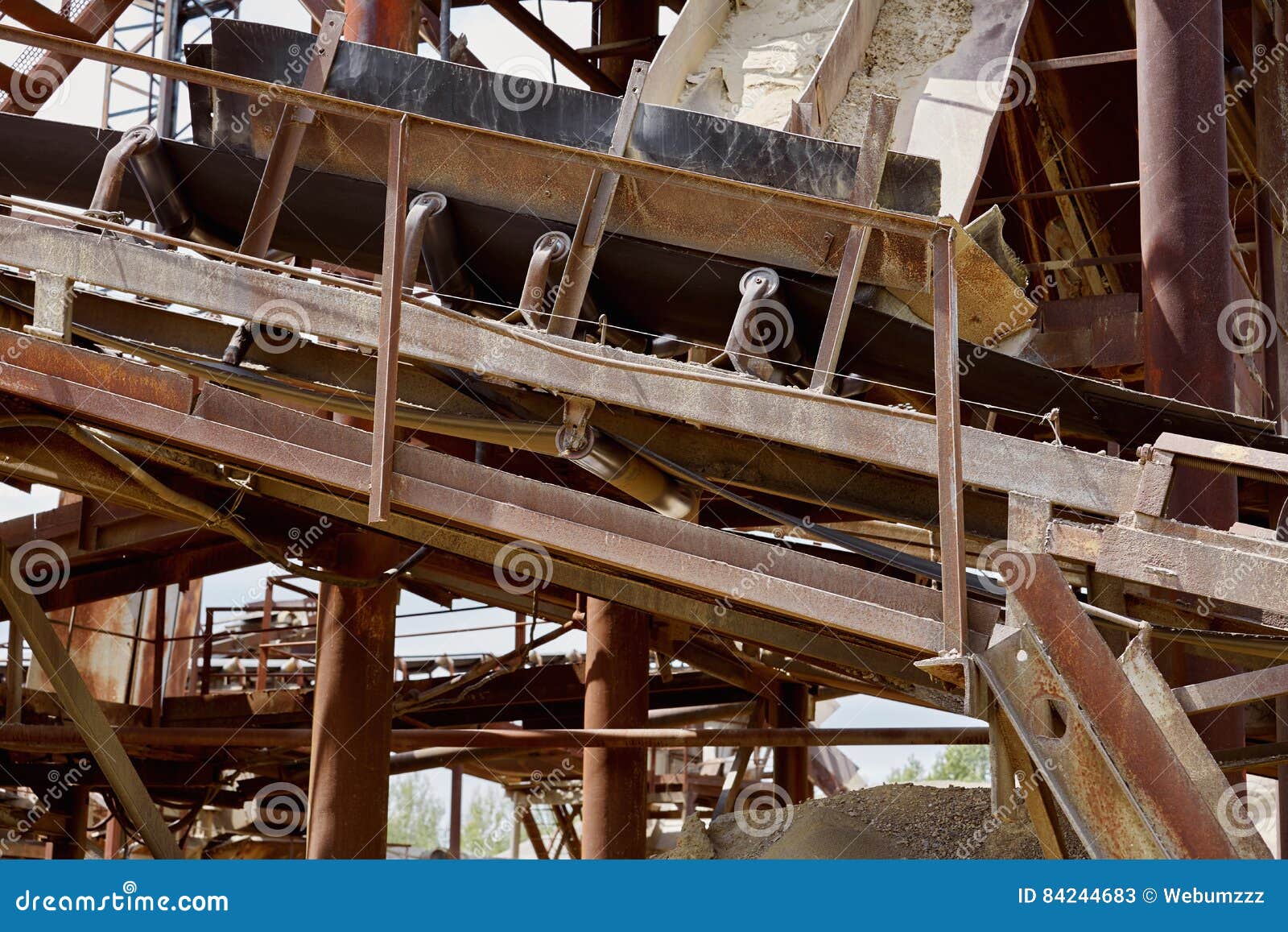 Conveyor Belt of Stone Crushing Plant. Industry. Stock Image Image of