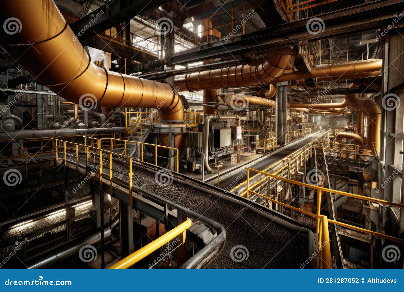 Conveyor Belt System in a Manufacturing Plant Stock Photo Image of