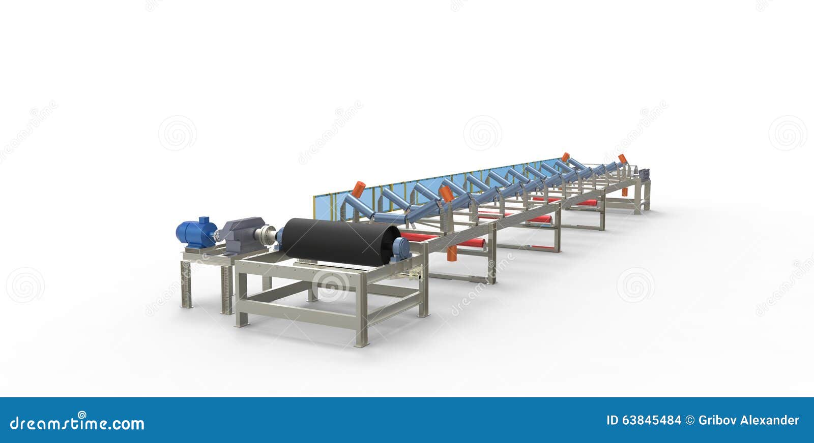 Conveyor Belt For The Transport Of Materials Stock Photo