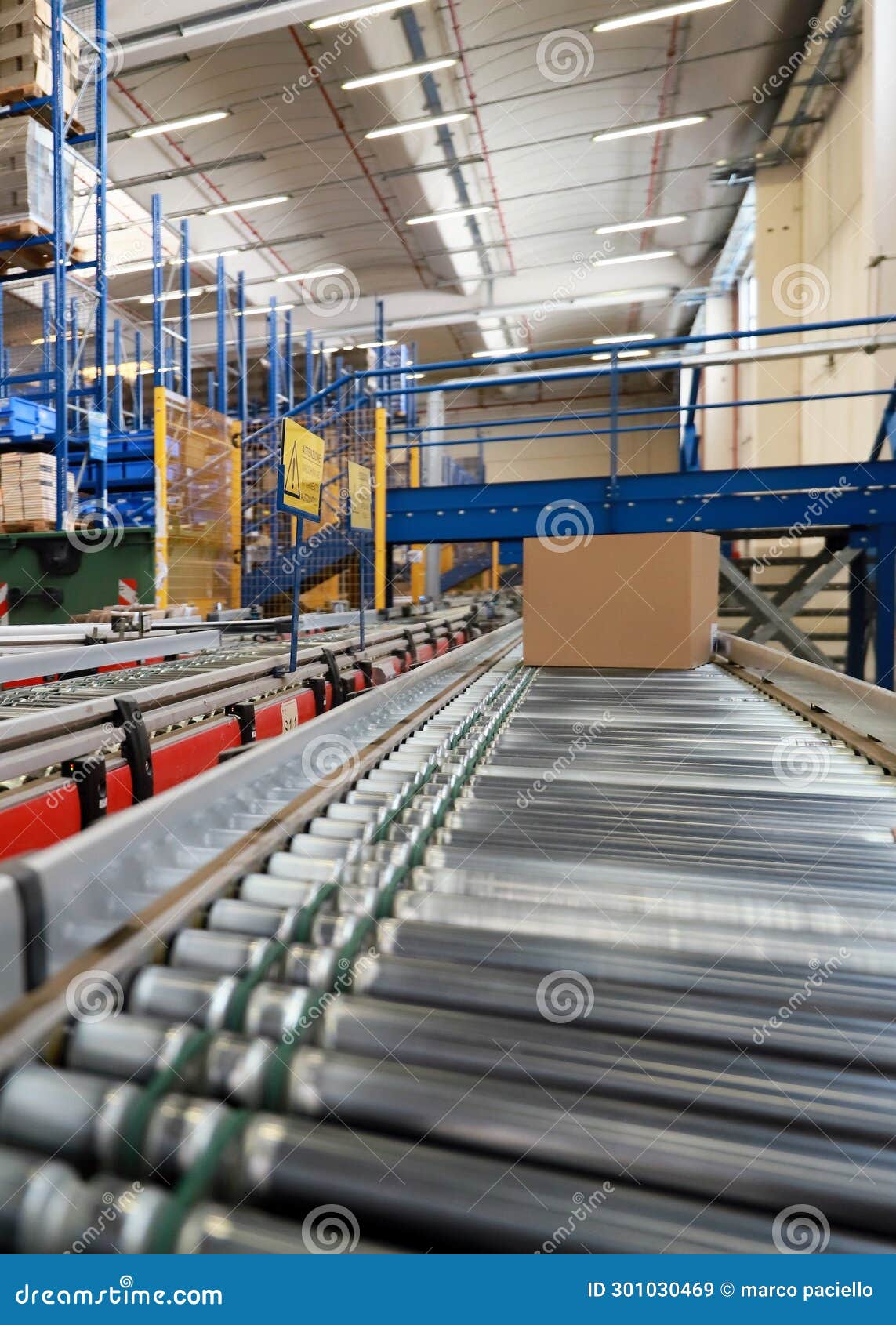 Conveyor Belts Inside a Logistics Warehouse Stock Image