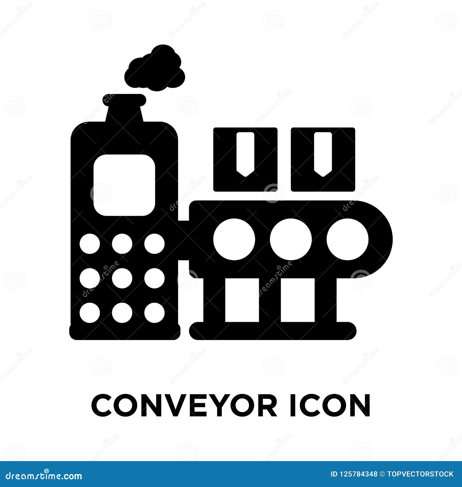 Conveyor Icon Vector Isolated on White Background, Logo Concept Stock
