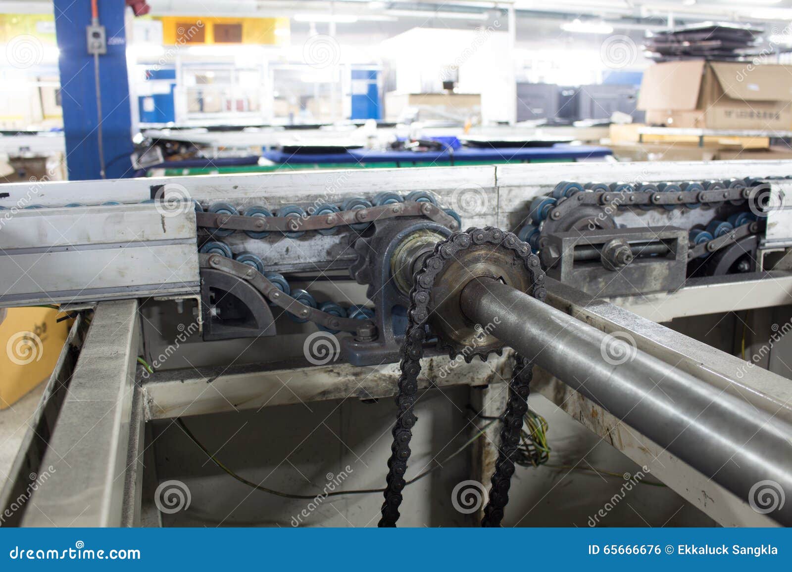 Conveyors drive shaft stock photo. Image of packaging 65666676