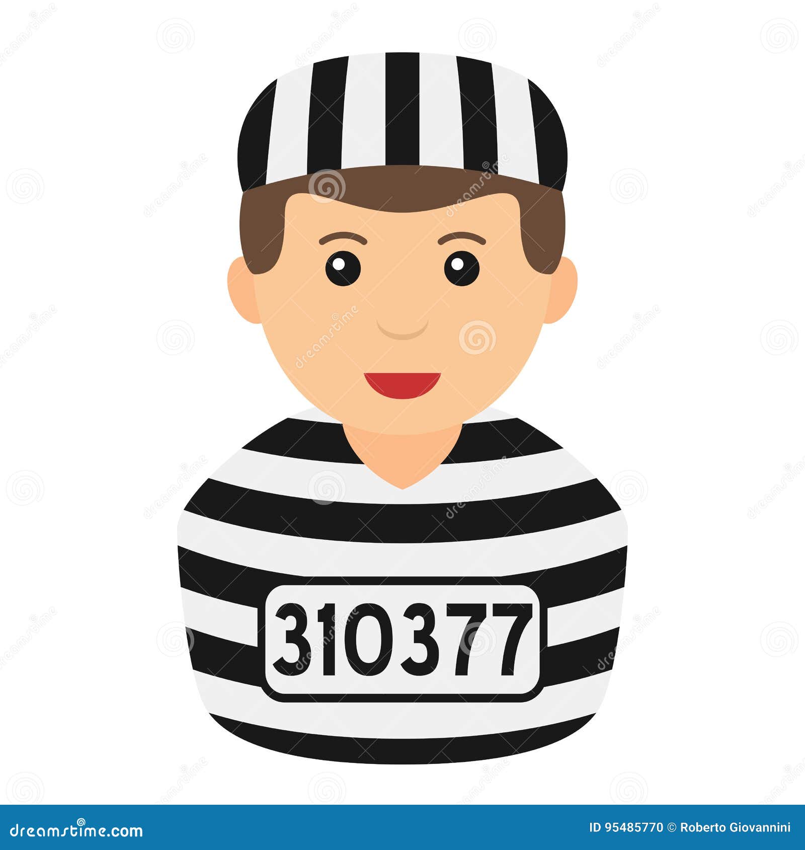 convict man avatar flat icon on white