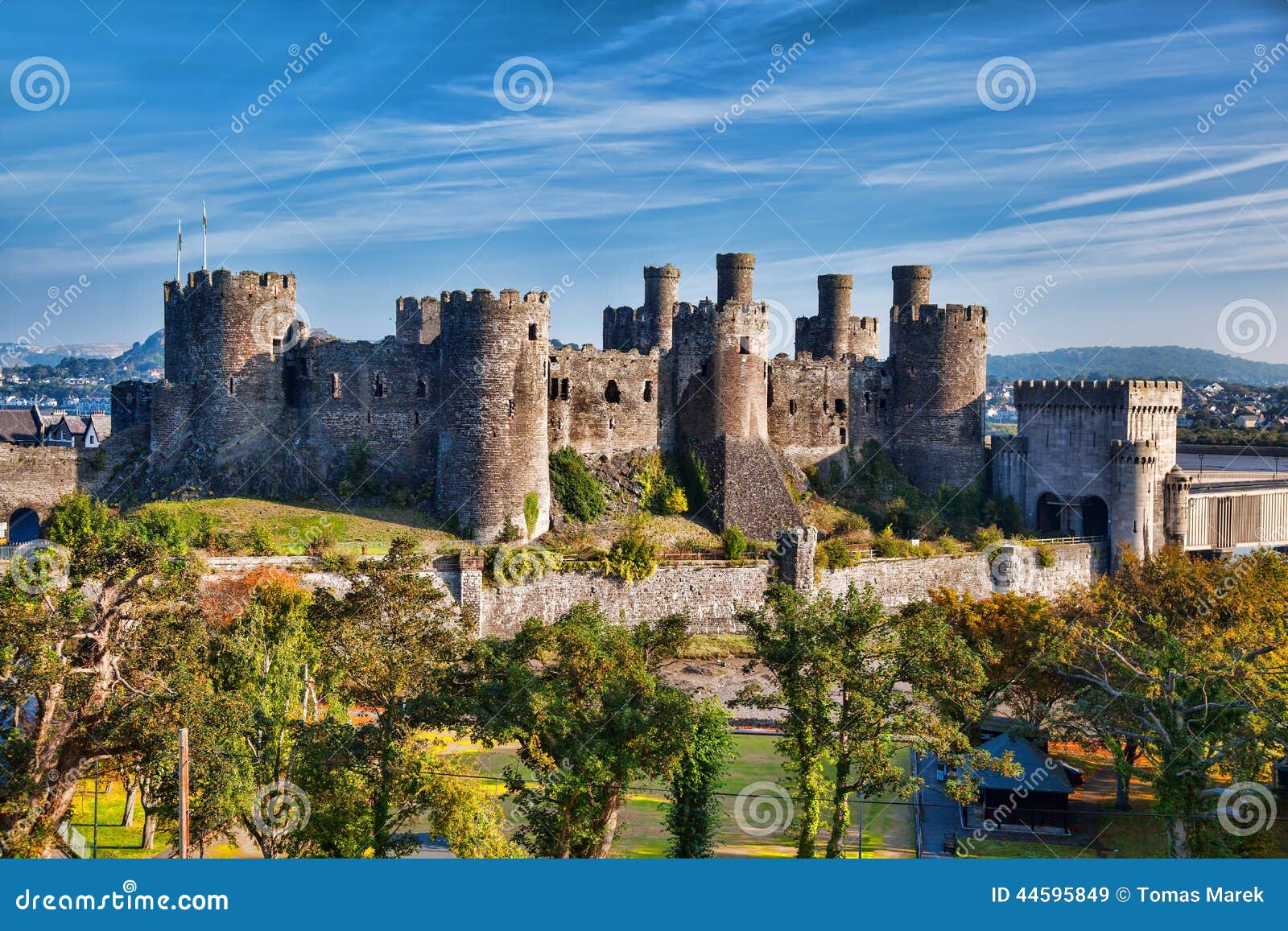 conwy castle in wales, united kingdom, series of walesh castles