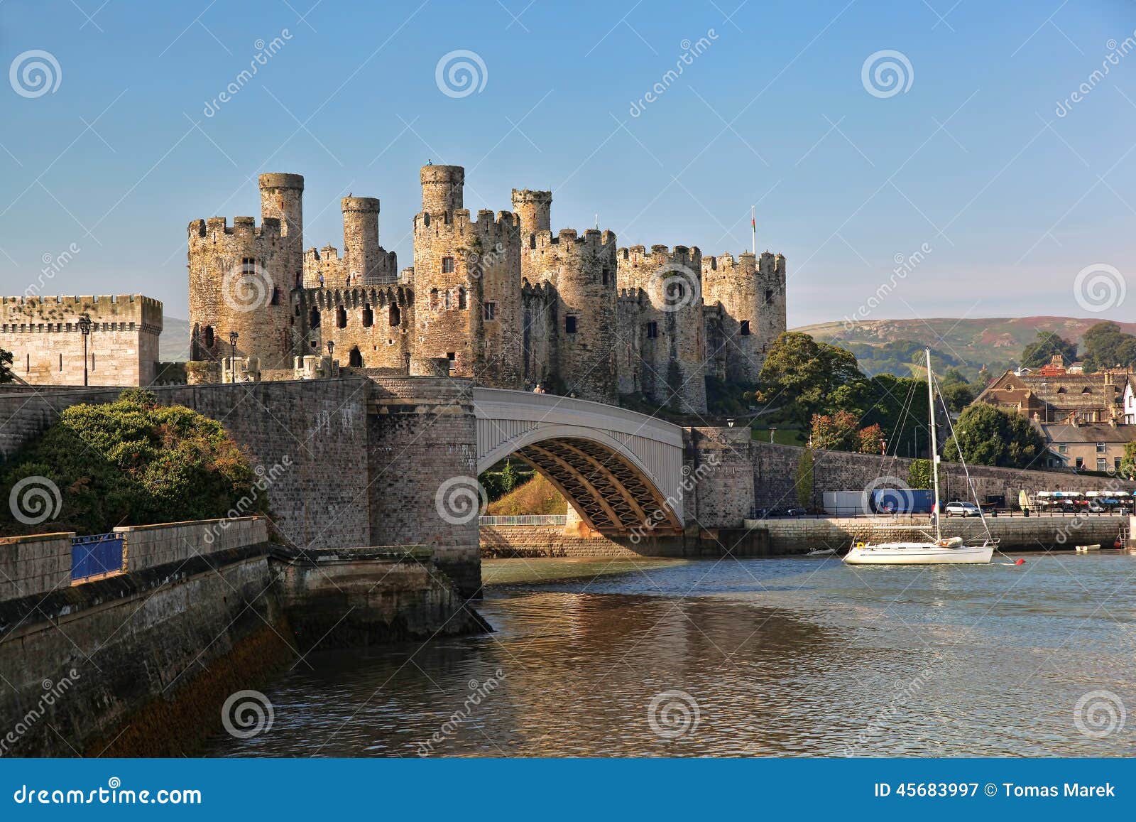 conwy castle in wales, united kingdom, series of walesh castles