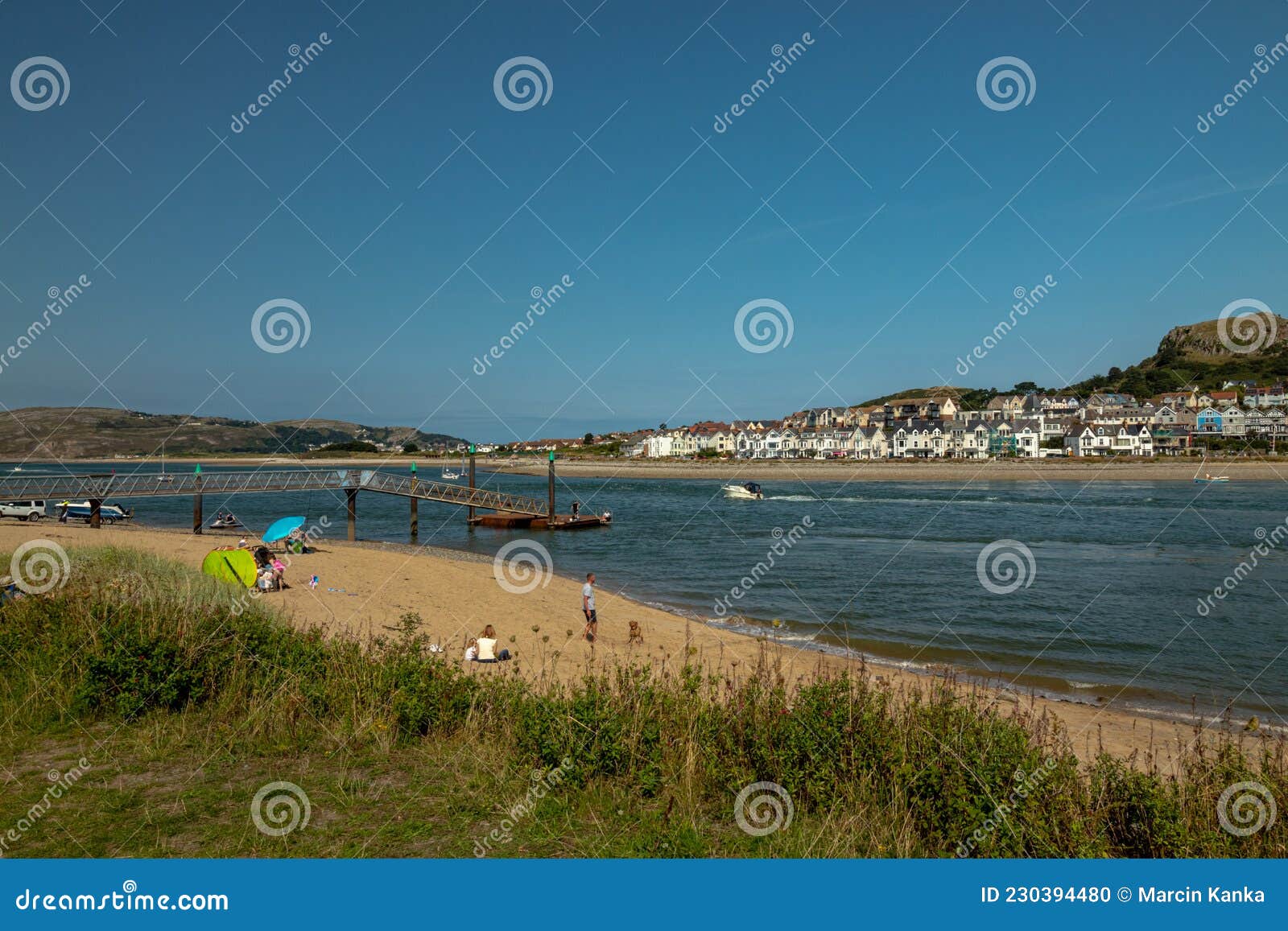 Conwy Morfa Beach In Wales On The Summer ,In The Nice Weather Editorial