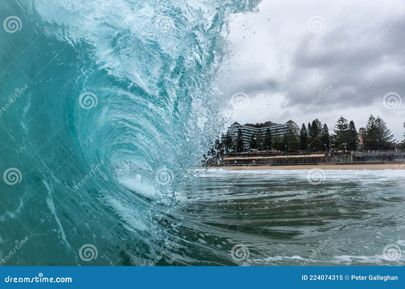 Coogee Beach Big Wave , Looking from the Barrel Stock Image Image of